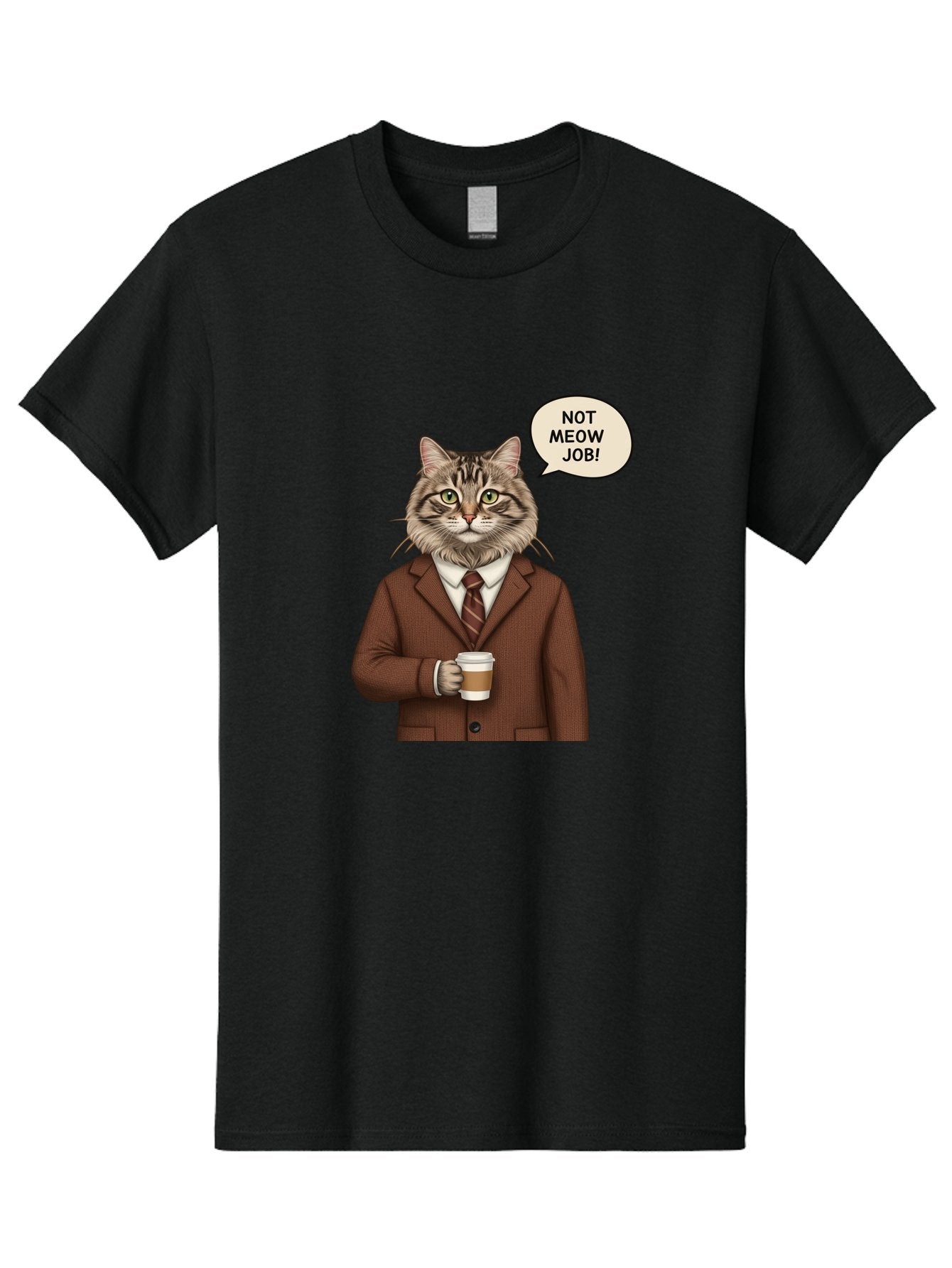 Cat-In-Suit-Not-Meow-Job Men'S Graphic Tee, 100% Cotton, Comfortable Casual Summer Wear, Machine Washable, Vintage Camera, Old Camera, Antique Camera, Black Camera, Classic Photography, Photography Equipment, Nostalgic Device, Film Camera, Bal981 9