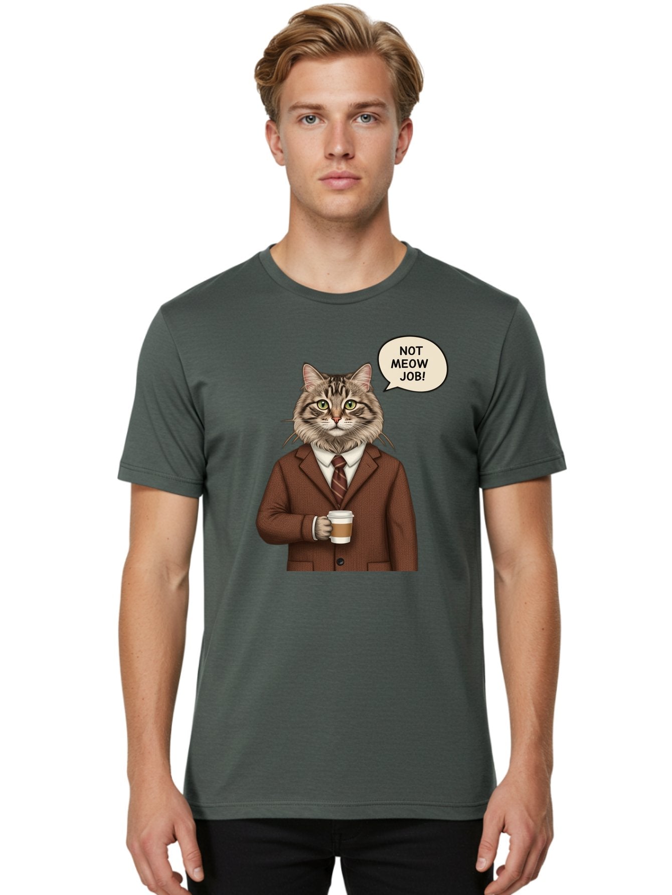 Cat-In-Suit-Not-Meow-Job Men'S Graphic Tee, 100% Cotton, Comfortable Casual Summer Wear, Machine Washable, Vintage Camera, Old Camera, Antique Camera, Black Camera, Classic Photography, Photography Equipment, Nostalgic Device, Film Camera, Bal981 25