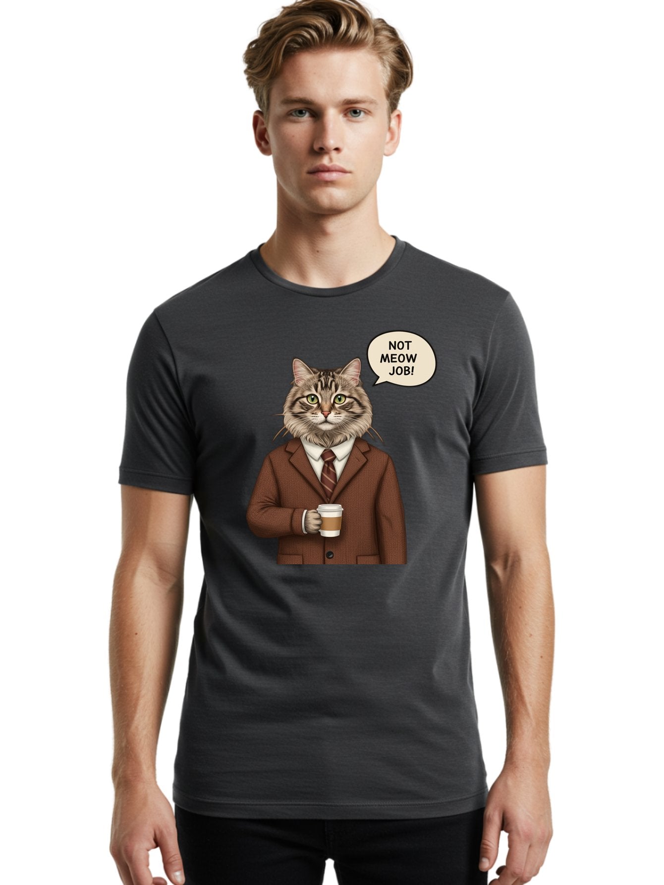Cat-In-Suit-Not-Meow-Job Men'S Graphic Tee, 100% Cotton, Comfortable Casual Summer Wear, Machine Washable, Vintage Camera, Old Camera, Antique Camera, Black Camera, Classic Photography, Photography Equipment, Nostalgic Device, Film Camera, Bal981 28