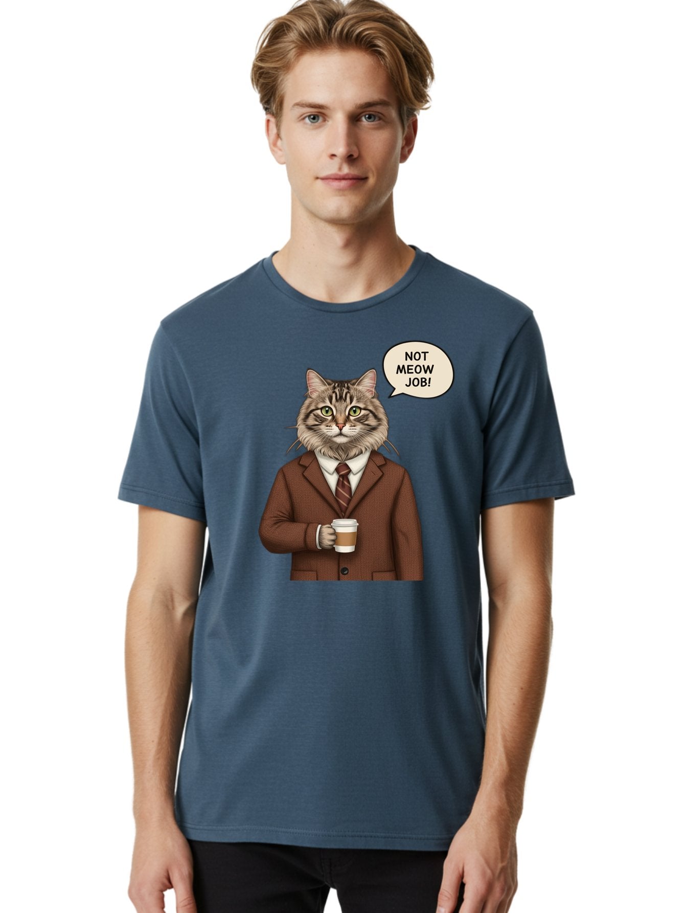 Cat-In-Suit-Not-Meow-Job Men'S Graphic Tee, 100% Cotton, Comfortable Casual Summer Wear, Machine Washable, Vintage Camera, Old Camera, Antique Camera, Black Camera, Classic Photography, Photography Equipment, Nostalgic Device, Film Camera, Bal981 21