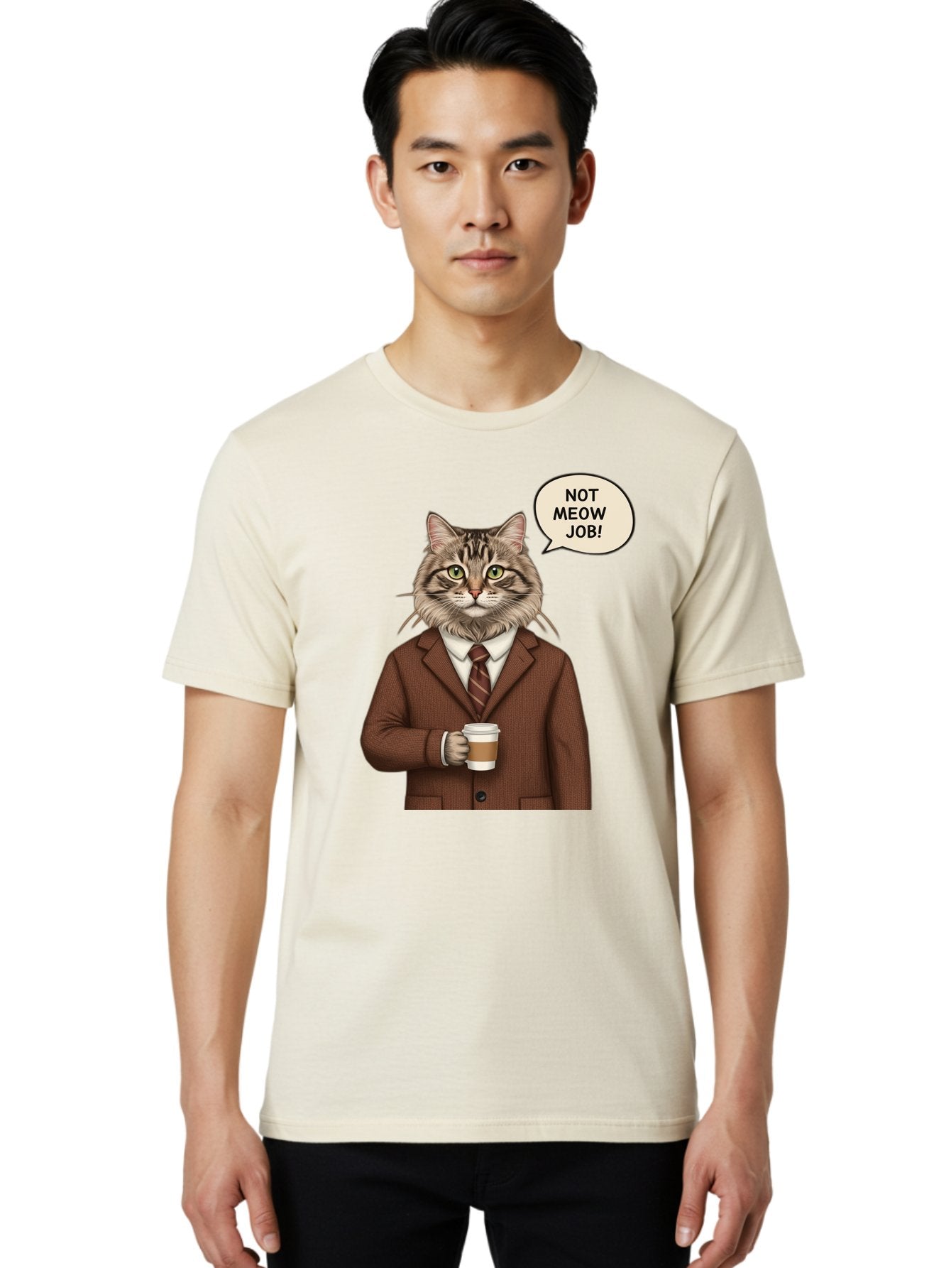 Cat-In-Suit-Not-Meow-Job Men'S Graphic Tee, 100% Cotton, Comfortable Casual Summer Wear, Machine Washable, Vintage Camera, Old Camera, Antique Camera, Black Camera, Classic Photography, Photography Equipment, Nostalgic Device, Film Camera, Bal981 16