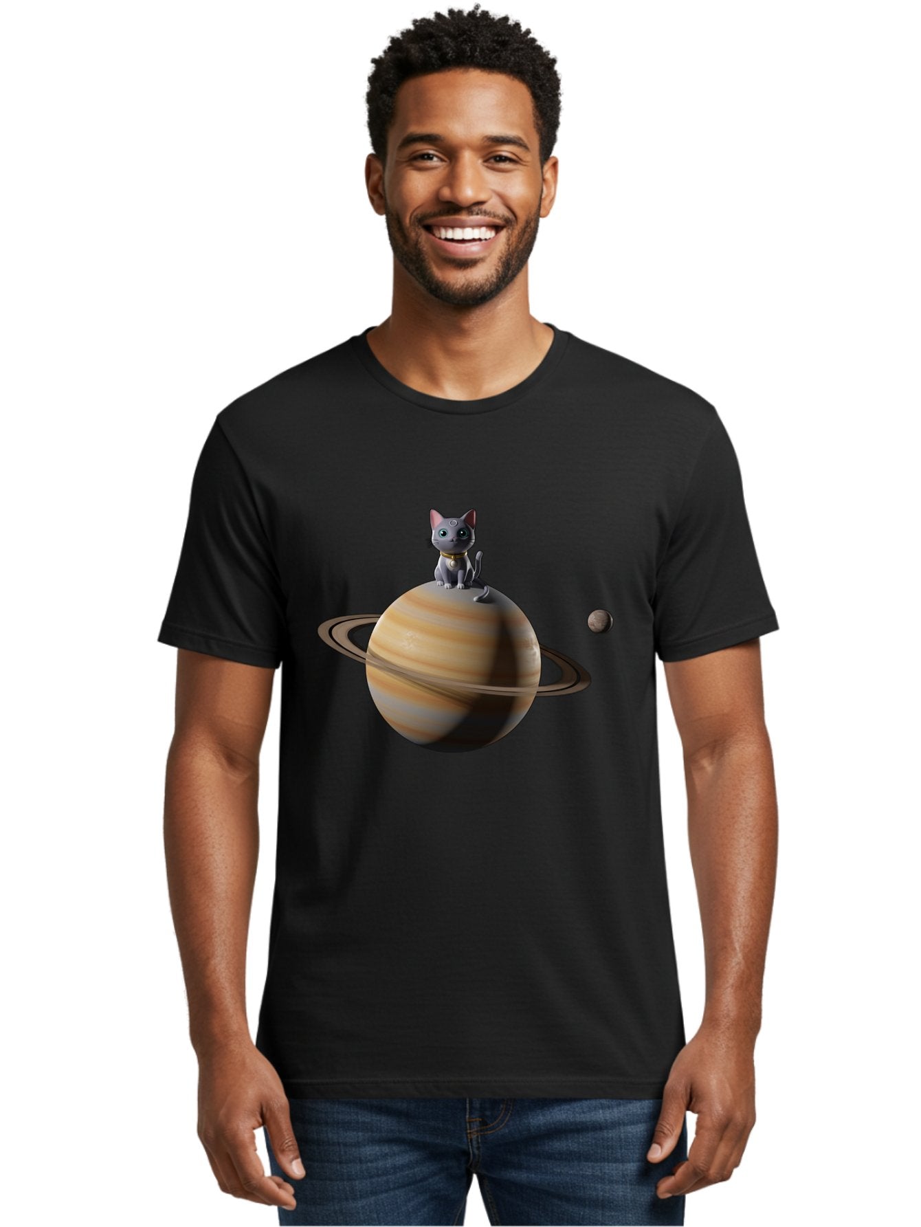 Cat-On-Saturn-1 Men'S Graphic Tee, 100% Cotton, Comfortable Casual Summer Wear, Machine Washable, Vintage Camera, Old Camera, Antique Camera, Black Camera, Classic Photography, Photography Equipment, Nostalgic Device, Film Camera, Camera Art Bal985 29
