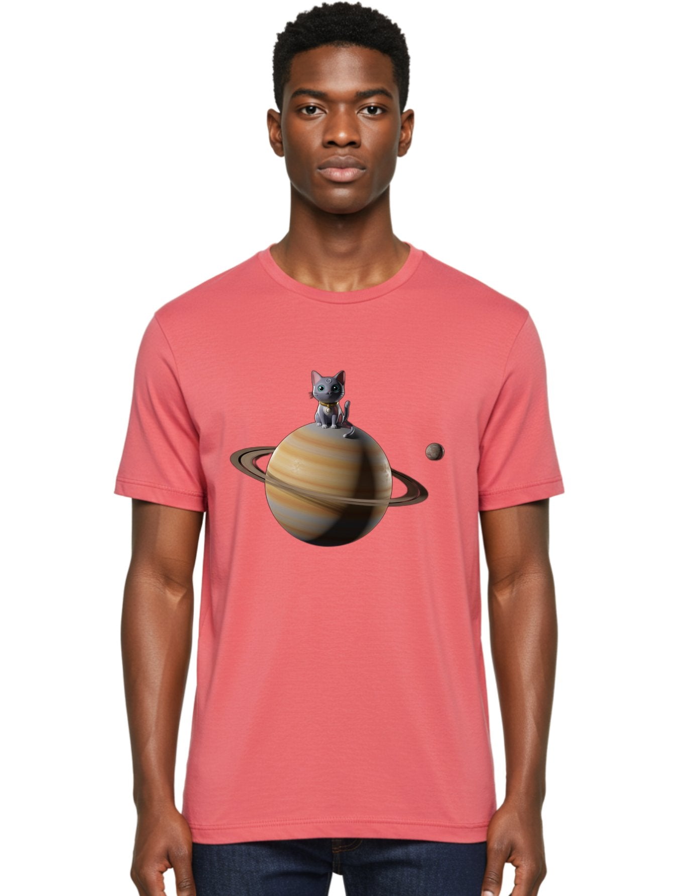 Cat-On-Saturn-1 Men'S Graphic Tee, 100% Cotton, Comfortable Casual Summer Wear, Machine Washable, Vintage Camera, Old Camera, Antique Camera, Black Camera, Classic Photography, Photography Equipment, Nostalgic Device, Film Camera, Camera Art Bal985 21