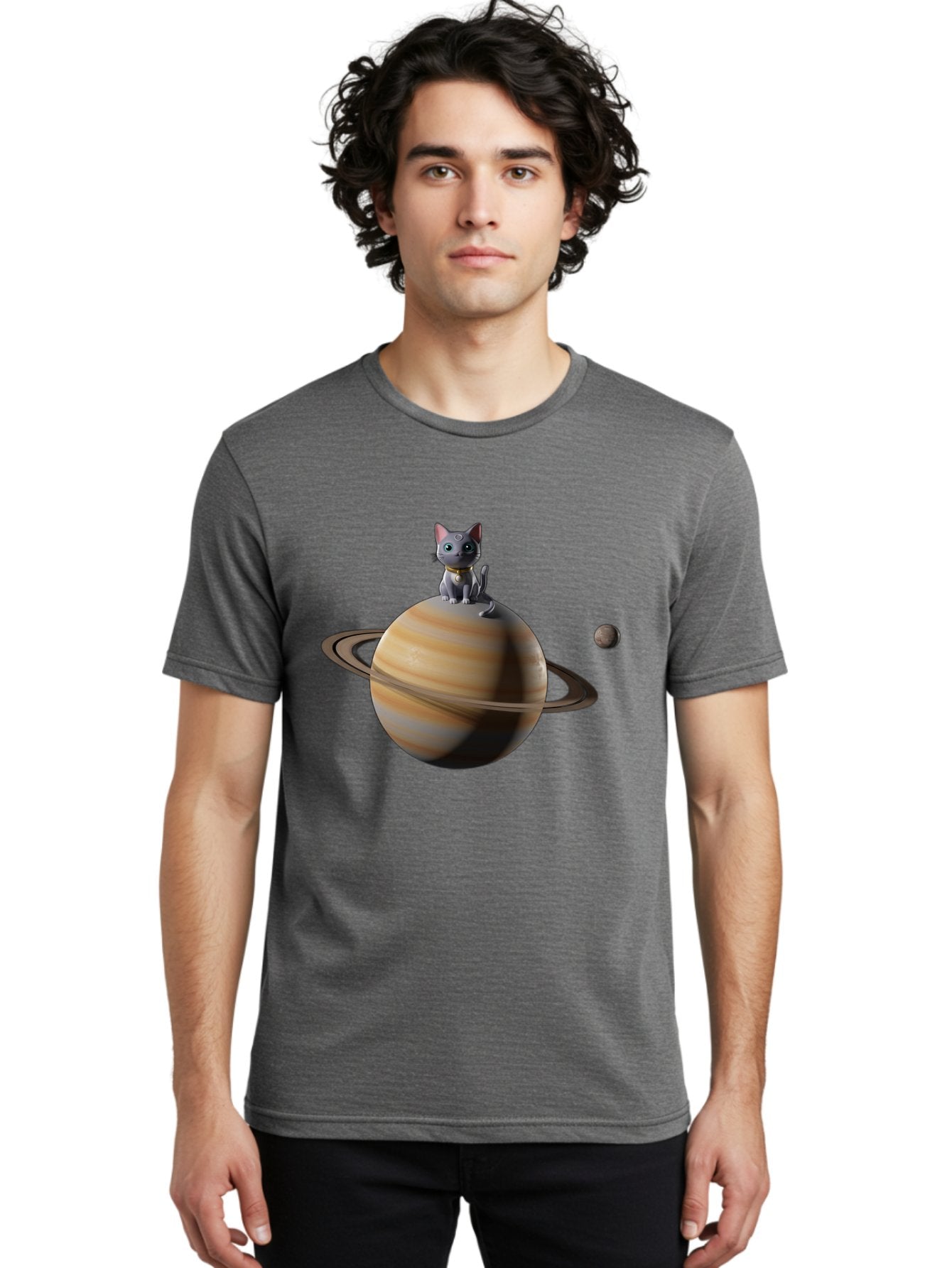 Cat-On-Saturn-1 Men'S Graphic Tee, 100% Cotton, Comfortable Casual Summer Wear, Machine Washable, Vintage Camera, Old Camera, Antique Camera, Black Camera, Classic Photography, Photography Equipment, Nostalgic Device, Film Camera, Camera Art Bal985 27