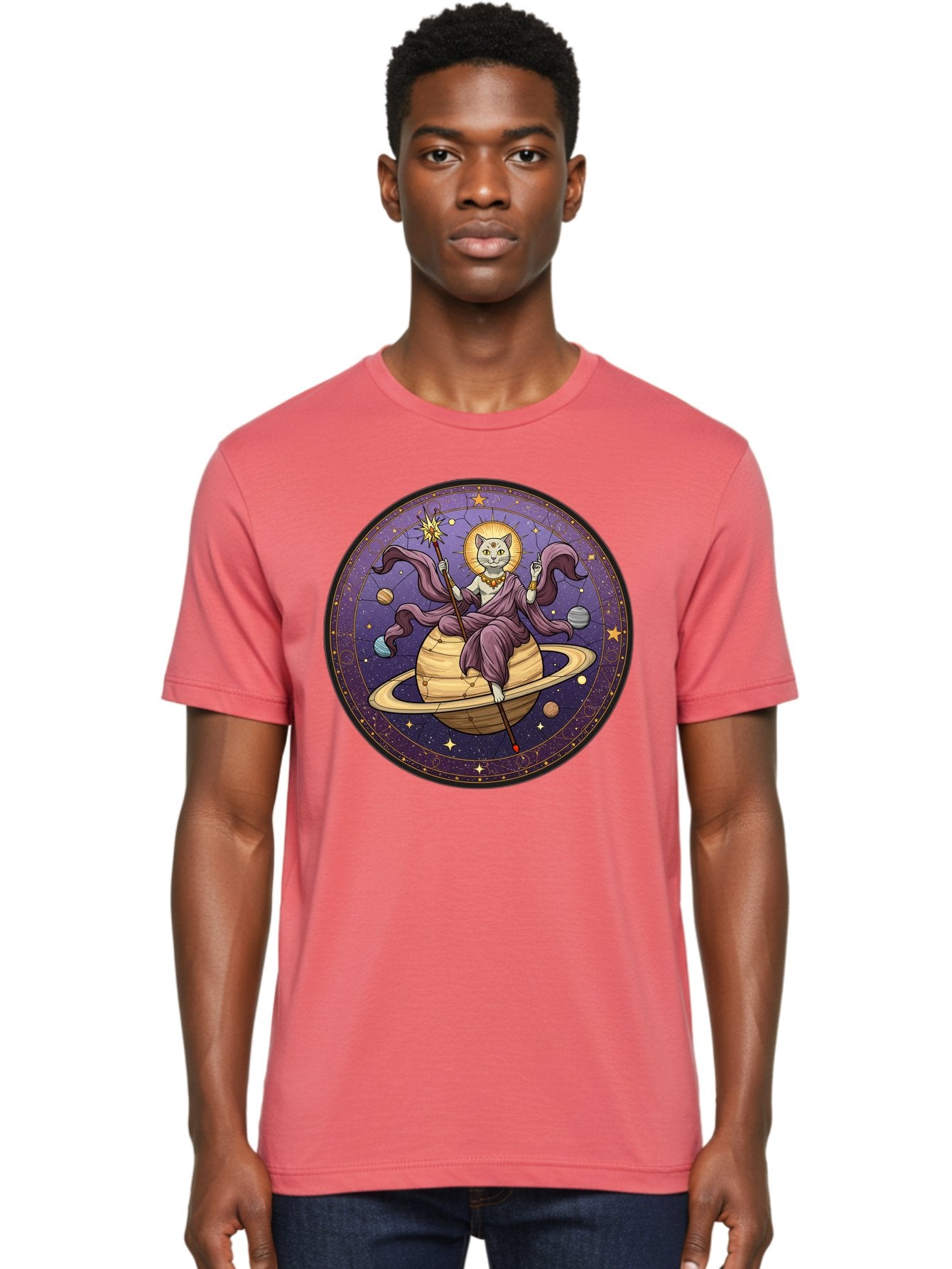 Cat-On-Saturn-2 Men'S Graphic Tee, 100% Cotton, Comfortable Casual Summer Wear, Machine Washable, Vintage Camera, Old Camera, Antique Camera, Black Camera, Classic Photography, Photography Equipment, Nostalgic Device, Film Camera, Camera Art Bal986 29