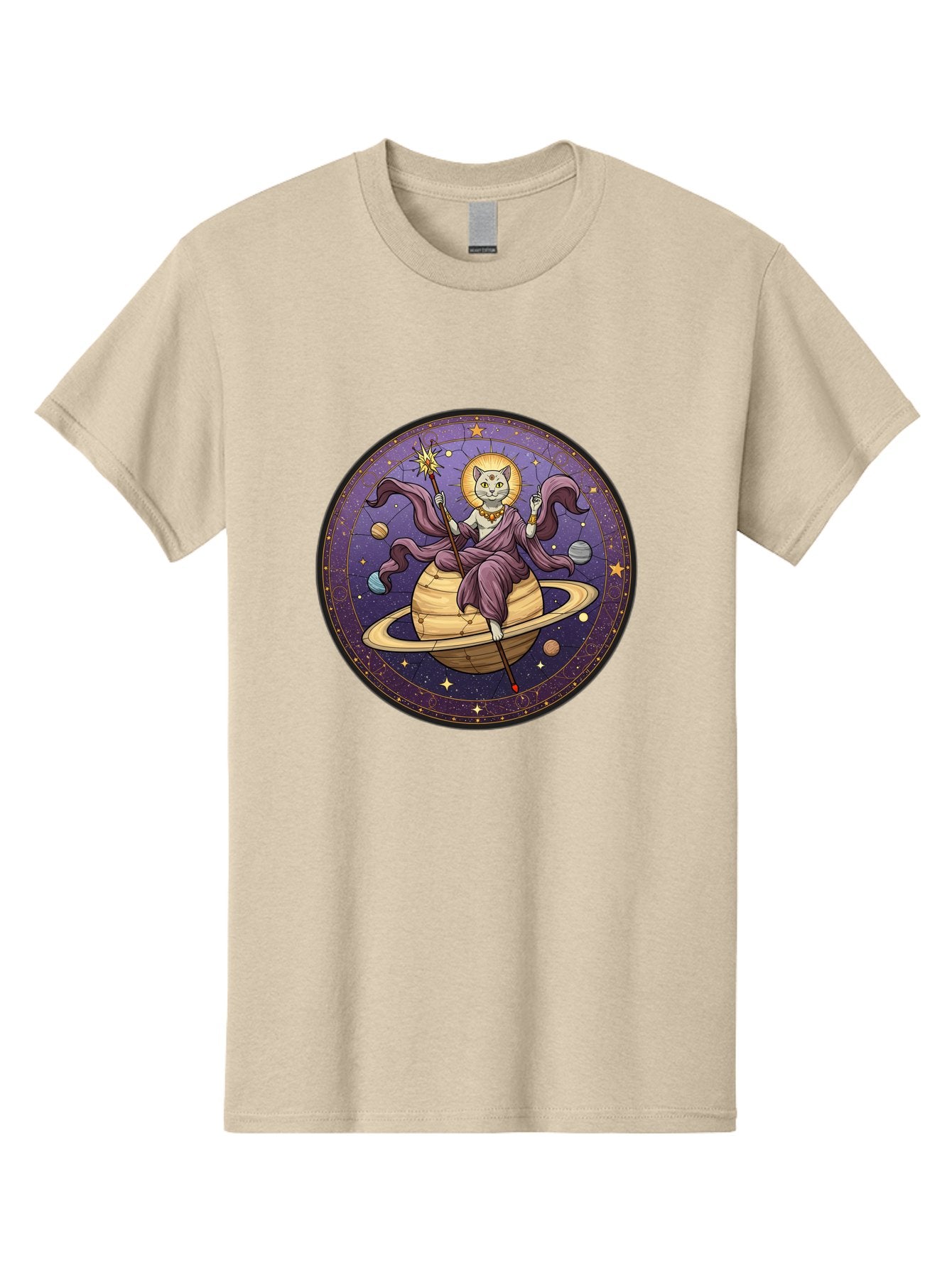 Cat-On-Saturn-2 Men'S Graphic Tee, 100% Cotton, Comfortable Casual Summer Wear, Machine Washable, Vintage Camera, Old Camera, Antique Camera, Black Camera, Classic Photography, Photography Equipment, Nostalgic Device, Film Camera, Camera Art Bal986