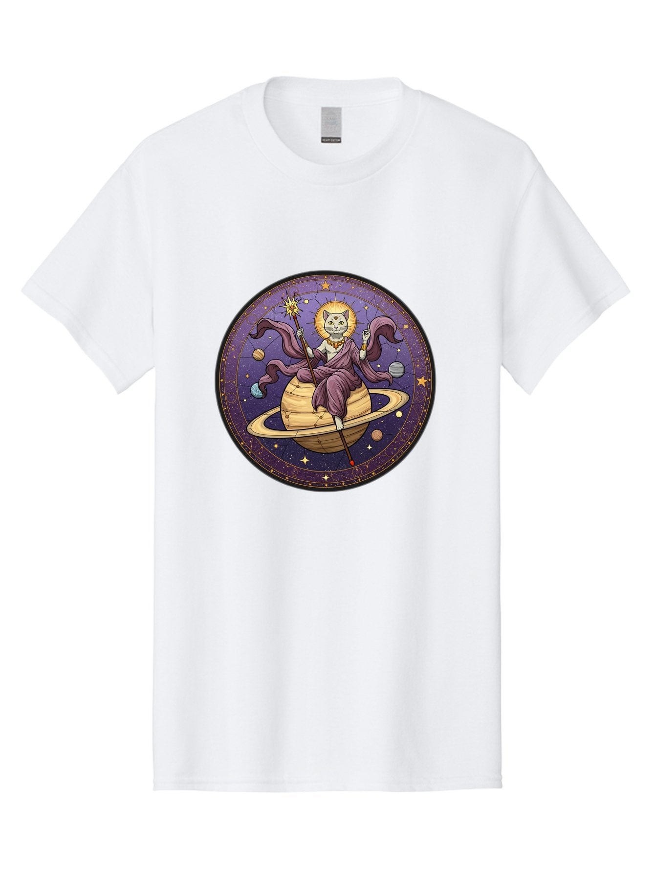 Cat-On-Saturn-2 Men'S Graphic Tee, 100% Cotton, Comfortable Casual Summer Wear, Machine Washable, Vintage Camera, Old Camera, Antique Camera, Black Camera, Classic Photography, Photography Equipment, Nostalgic Device, Film Camera, Camera Art Bal986 4