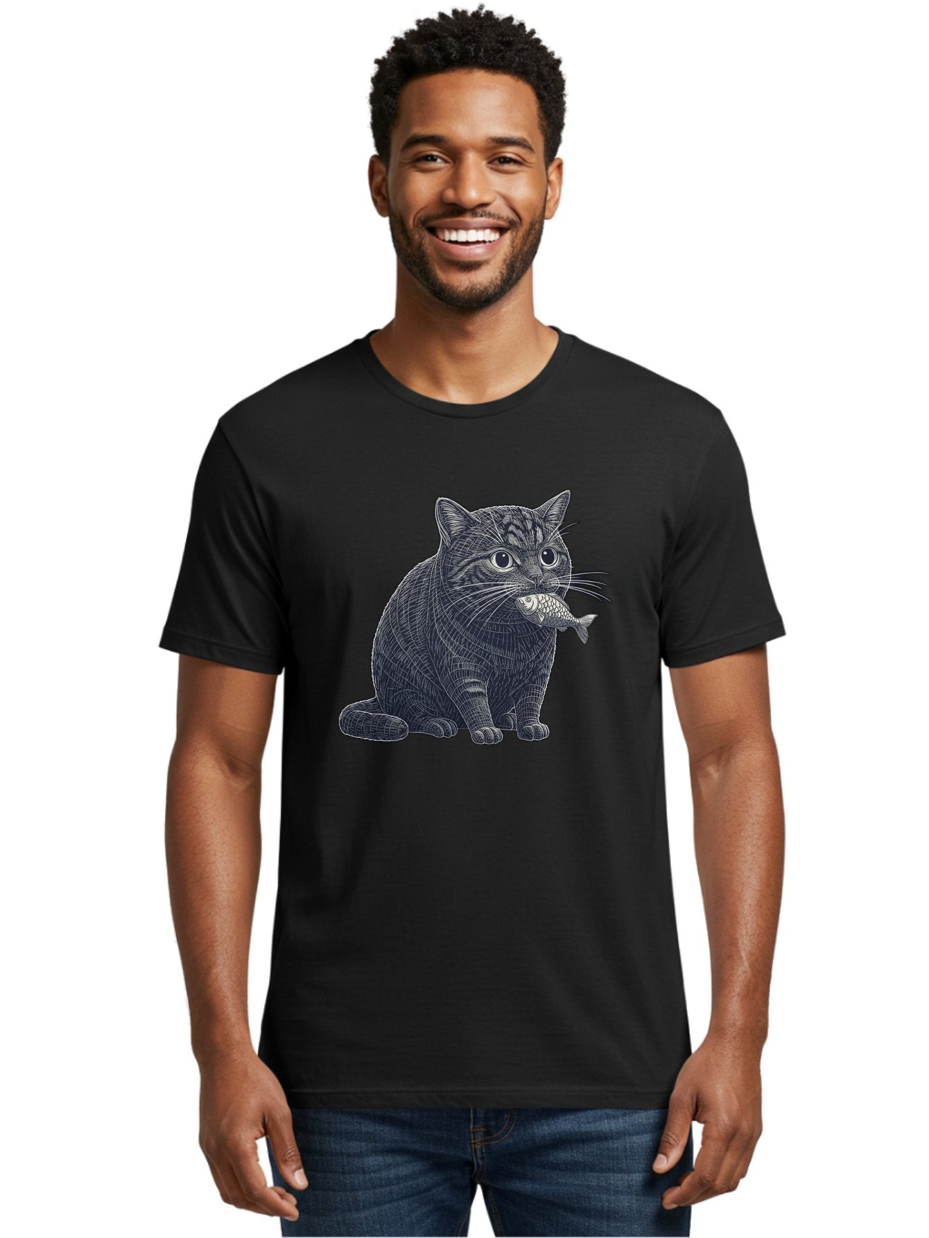 Cat-With-Fish-6 Men'S Graphic Tee, 100% Cotton, Comfortable Casual Summer Wear, Machine Washable, Vintage Camera, Old Camera, Antique Camera, Black Camera, Classic Photography, Photography Equipment, Nostalgic Device, Film Camera, Camera Art Bal994 19