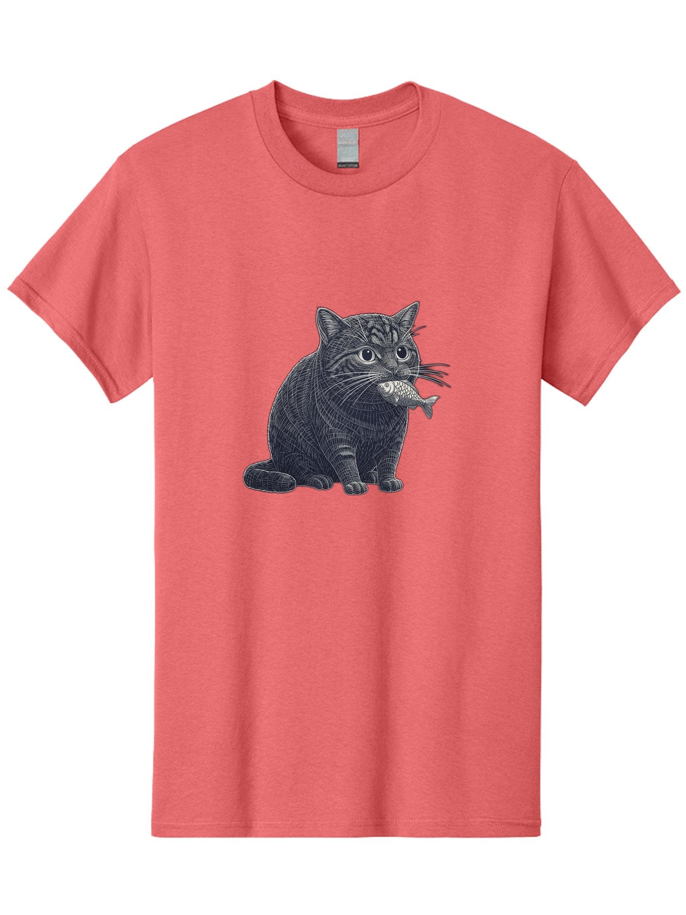 Cat-With-Fish-6 Men'S Graphic Tee, 100% Cotton, Comfortable Casual Summer Wear, Machine Washable, Vintage Camera, Old Camera, Antique Camera, Black Camera, Classic Photography, Photography Equipment, Nostalgic Device, Film Camera, Camera Art Bal994 4