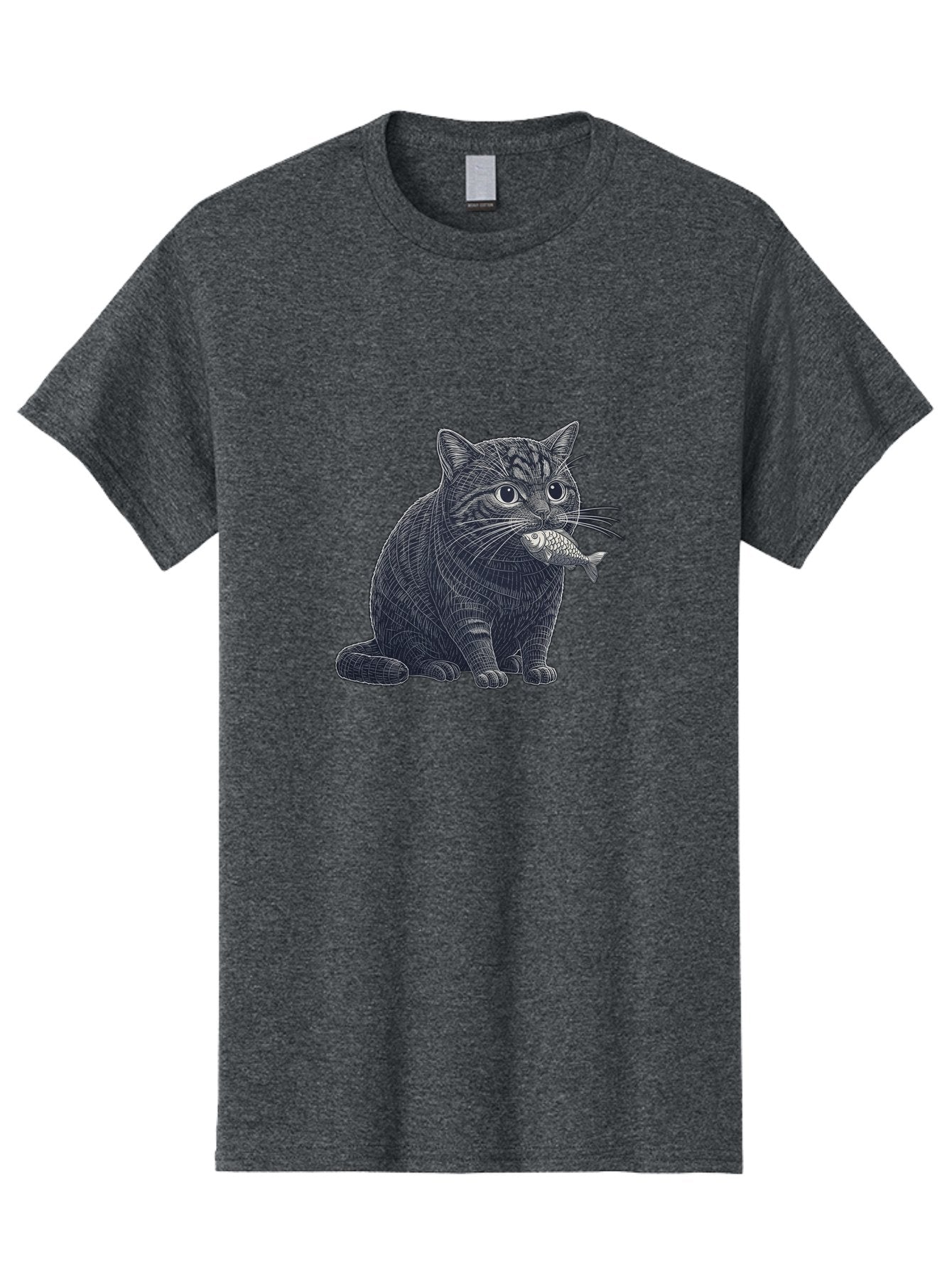 Cat-With-Fish-6 Men'S Graphic Tee, 100% Cotton, Comfortable Casual Summer Wear, Machine Washable, Vintage Camera, Old Camera, Antique Camera, Black Camera, Classic Photography, Photography Equipment, Nostalgic Device, Film Camera, Camera Art Bal994 3