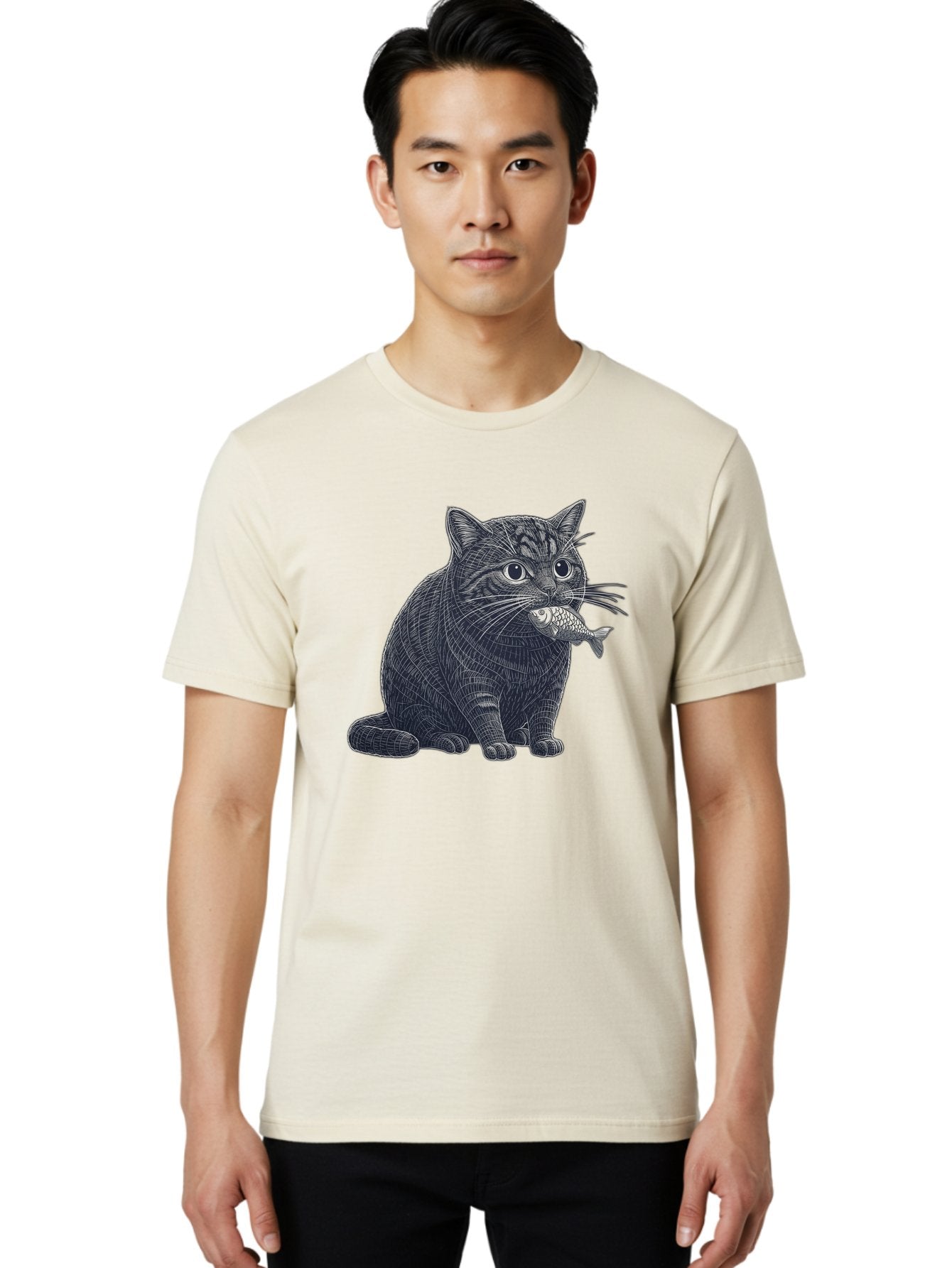 Cat-With-Fish-6 Men'S Graphic Tee, 100% Cotton, Comfortable Casual Summer Wear, Machine Washable, Vintage Camera, Old Camera, Antique Camera, Black Camera, Classic Photography, Photography Equipment, Nostalgic Device, Film Camera, Camera Art Bal994 21