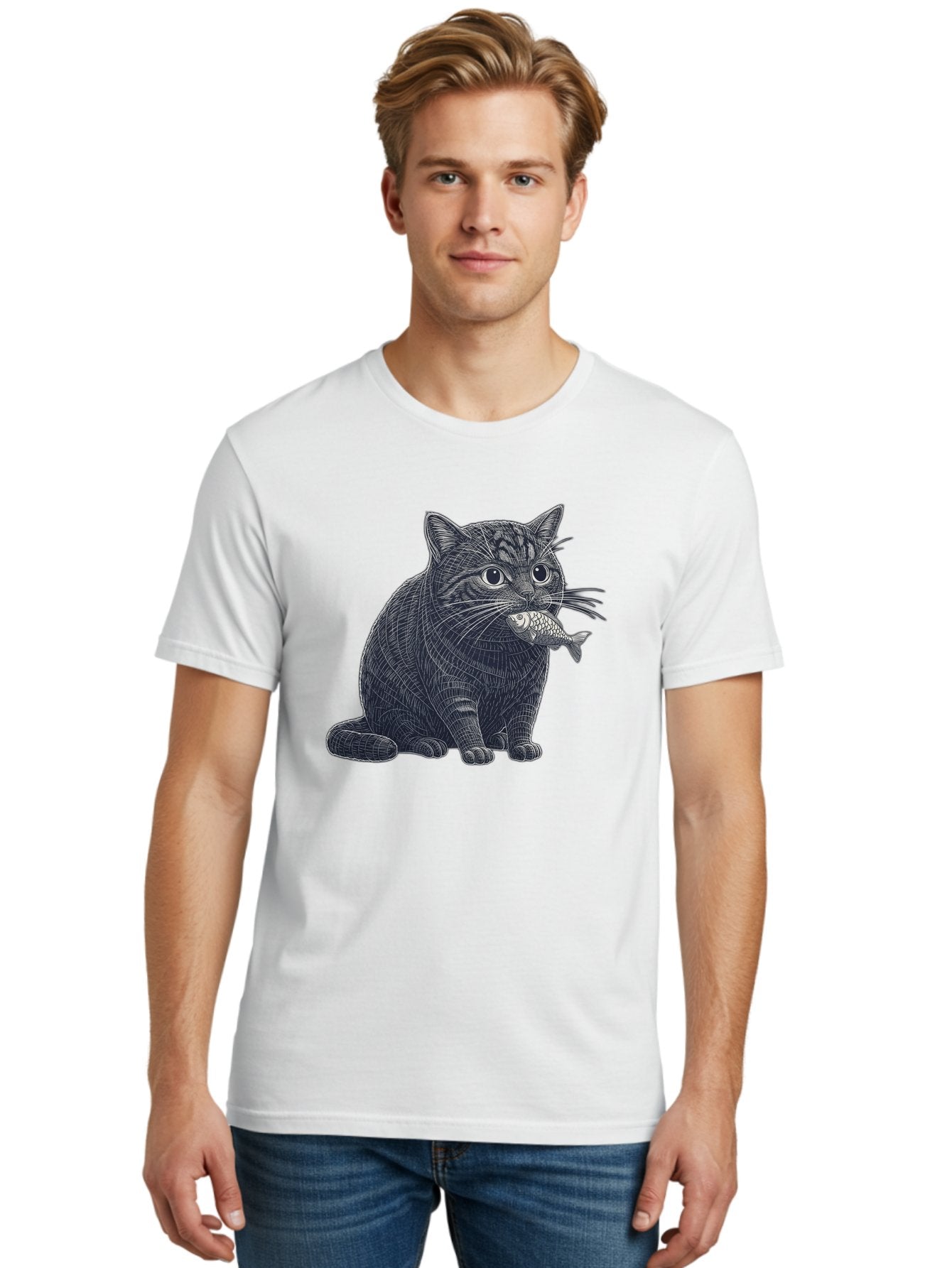 Cat-With-Fish-6 Men'S Graphic Tee, 100% Cotton, Comfortable Casual Summer Wear, Machine Washable, Vintage Camera, Old Camera, Antique Camera, Black Camera, Classic Photography, Photography Equipment, Nostalgic Device, Film Camera, Camera Art Bal994 16