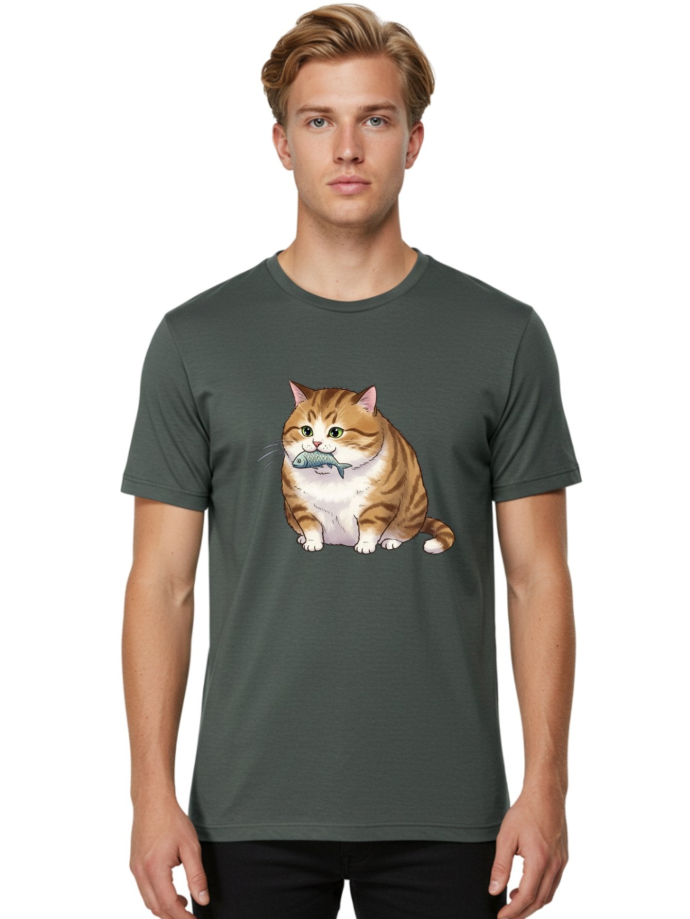 Cat-With-Fish-7 Men'S Graphic Tee, 100% Cotton, Comfortable Casual Summer Wear, Machine Washable, Vintage Camera, Old Camera, Antique Camera, Black Camera, Classic Photography, Photography Equipment, Nostalgic Device, Film Camera, Camera Art Bal995 22