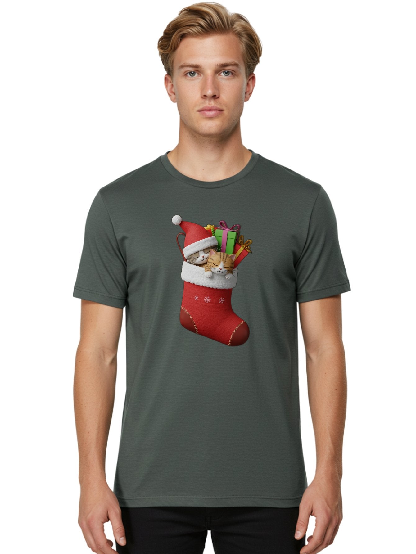 Cats-In-Christmas-Stocking Men'S Graphic Tee, 100% Cotton, Comfortable Casual Summer Wear, Machine Washable, Vintage Camera, Old Camera, Antique Camera, Black Camera, Classic Photography, Photography Equipment, Nostalgic Device, Film Camera, Bam000 22