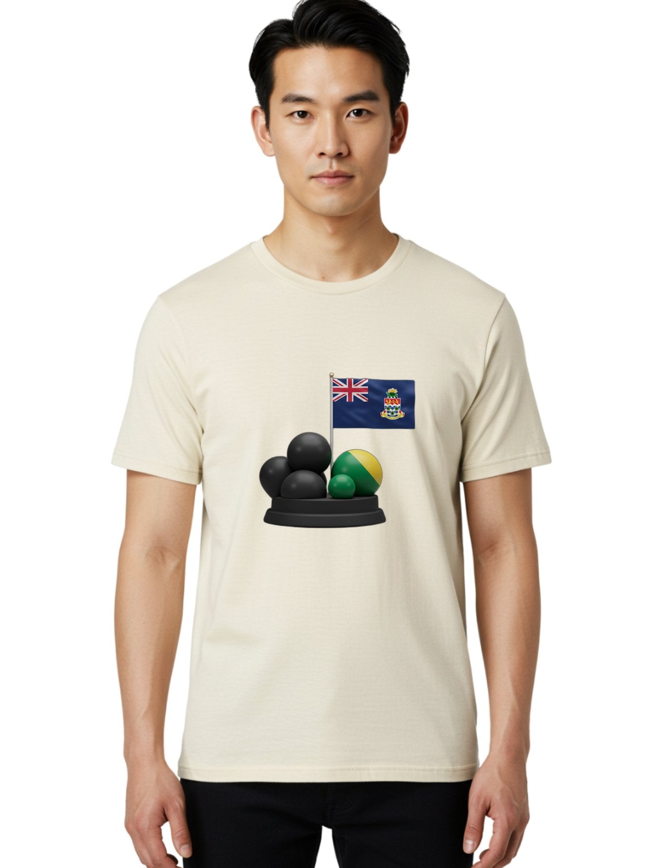 Cayman-Islands-Flag-With-Snooker-Balls Men'S Graphic Tee, 100% Cotton, Comfortable Casual Summer Wear, Machine Washable, Vintage Camera, Old Camera, Antique Camera, Black Camera, Classic Photography, Photography Equipment, Nostalgic Device, Bam001 16