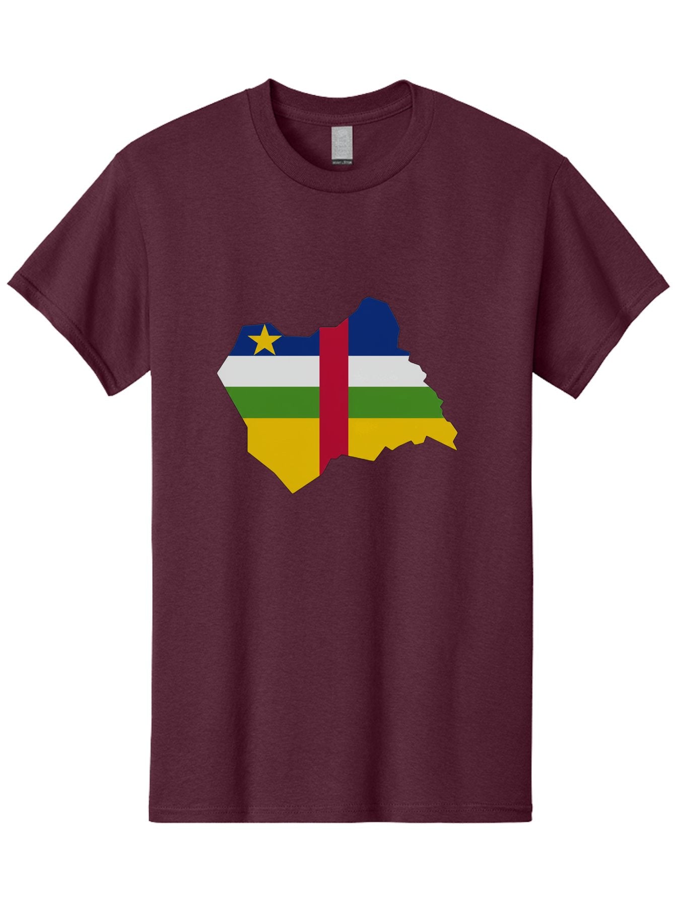 Central-African-Republic-Map-With-Flag Men'S Graphic Tee, 100% Cotton, Comfortable Casual Summer Wear, Machine Washable, Vintage Camera, Old Camera, Antique Camera, Black Camera, Classic Photography, Photography Equipment, Nostalgic Device, Bam005