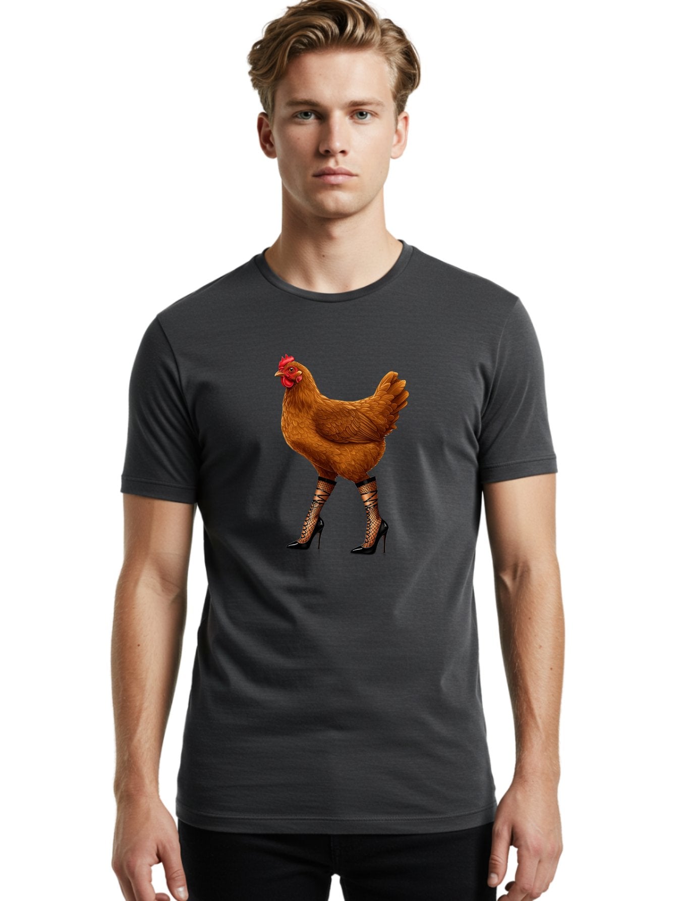 Chicken-In-Heels-1 Men'S Graphic Tee, 100% Cotton, Comfortable Casual Summer Wear, Machine Washable, Vintage Camera, Old Camera, Antique Camera, Black Camera, Classic Photography, Photography Equipment, Nostalgic Device, Film Camera, Bam014 30