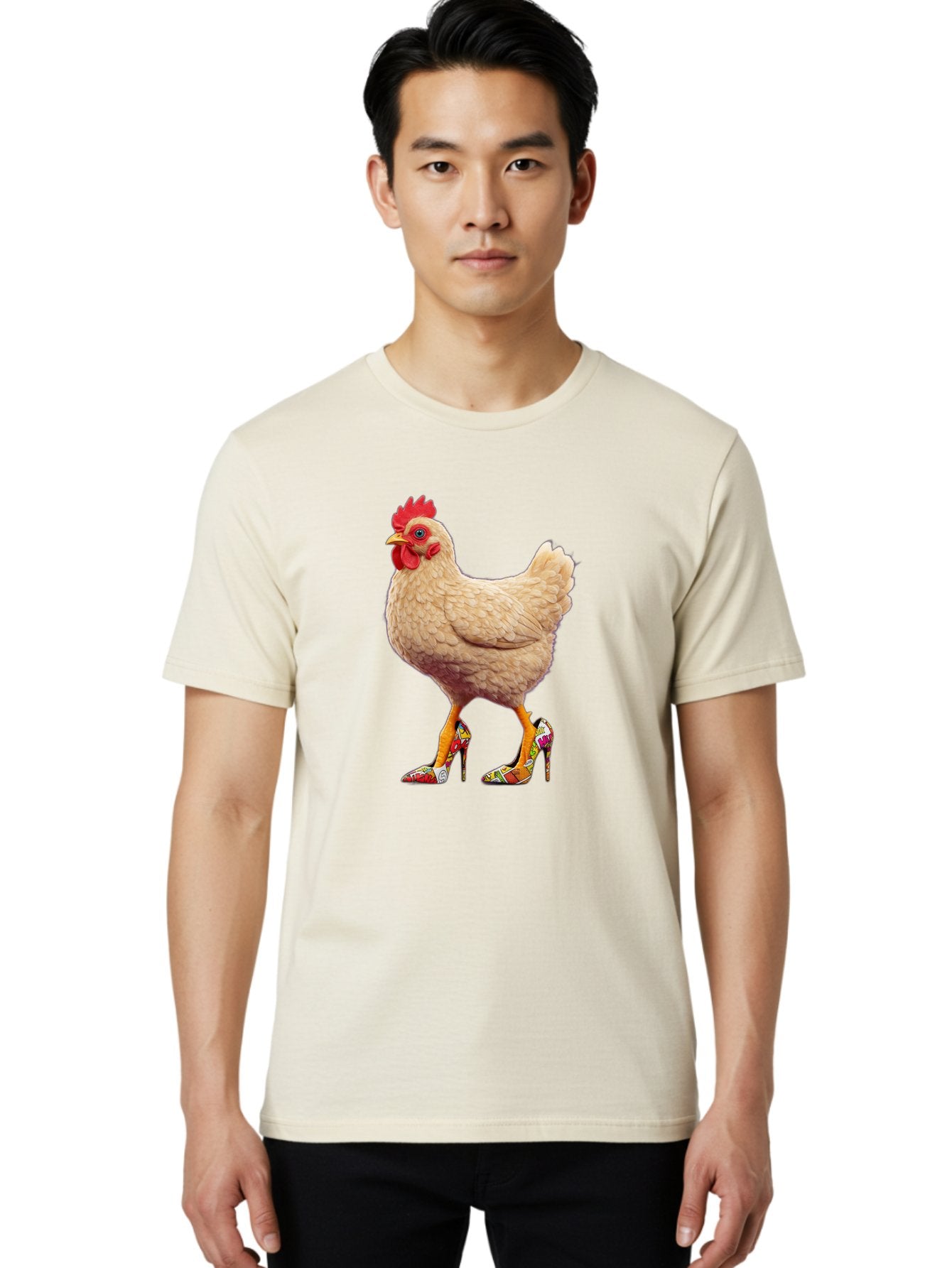 Chicken-In-High-Heels-2 Men'S Graphic Tee, 100% Cotton, Comfortable Casual Summer Wear, Machine Washable, Vintage Camera, Old Camera, Antique Camera, Black Camera, Classic Photography, Photography Equipment, Nostalgic Device, Film Camera, Bam017 23