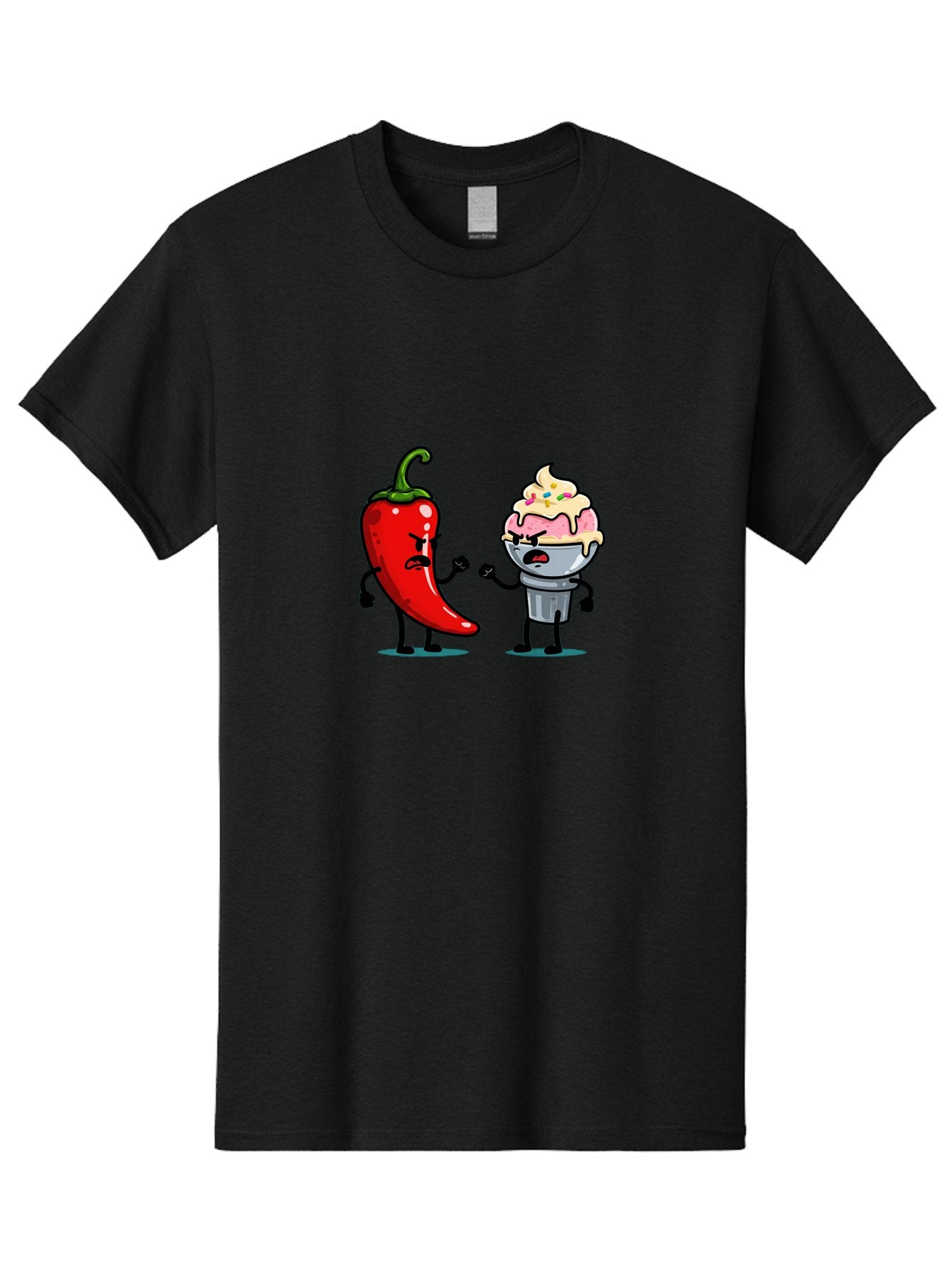 Chili-Pepper-Vs-Ice-Cream-1 Men'S Graphic Tee, 100% Cotton, Comfortable Casual Summer Wear, Machine Washable, Vintage Camera, Old Camera, Antique Camera, Black Camera, Classic Photography, Photography Equipment, Nostalgic Device, Film Camera, Bam023 14