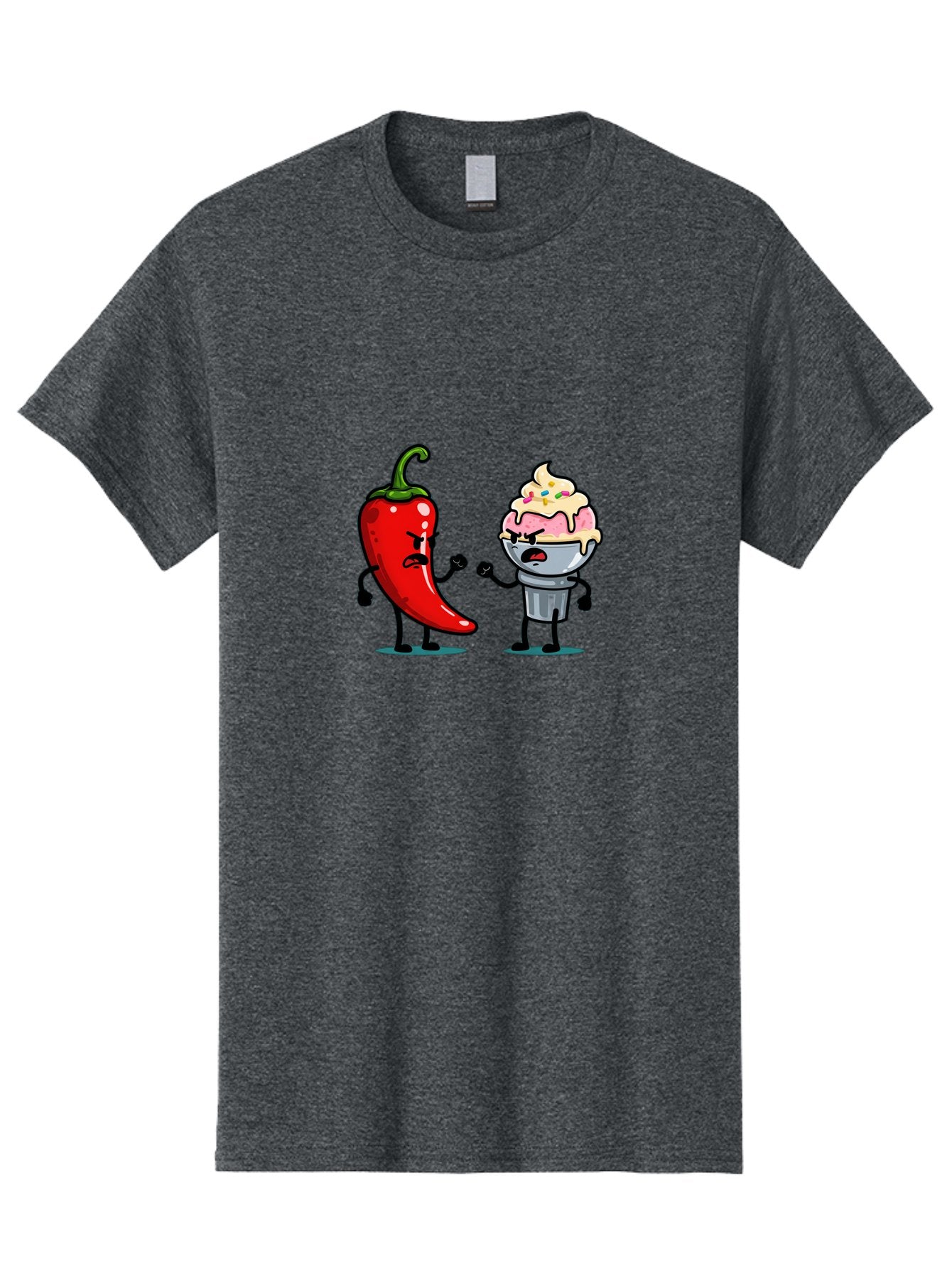 Chili-Pepper-Vs-Ice-Cream-1 Men'S Graphic Tee, 100% Cotton, Comfortable Casual Summer Wear, Machine Washable, Vintage Camera, Old Camera, Antique Camera, Black Camera, Classic Photography, Photography Equipment, Nostalgic Device, Film Camera, Bam023 8