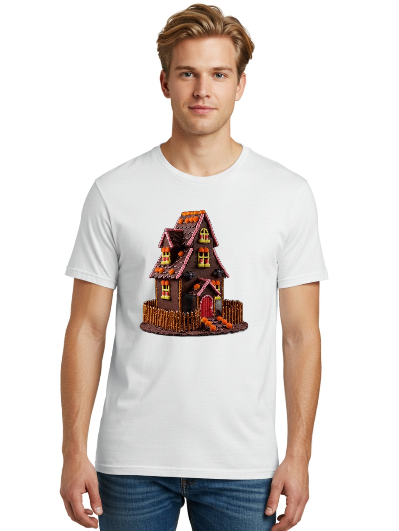 Chocolate-Gingerbread-House Men'S Graphic Tee, 100% Cotton, Comfortable Casual Summer Wear, Machine Washable, Vintage Camera, Old Camera, Antique Camera, Black Camera, Classic Photography, Photography Equipment, Nostalgic Device, Film Camera, Bam030 17