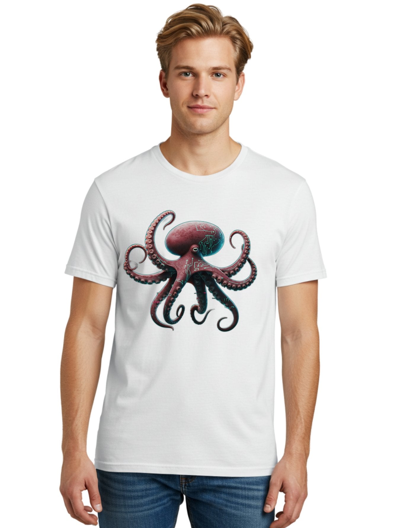Circuit-Octopus Men'S Graphic Tee, 100% Cotton, Comfortable Casual Summer Wear, Machine Washable, Vintage Camera, Old Camera, Antique Camera, Black Camera, Classic Photography, Photography Equipment, Nostalgic Device, Film Camera, Camera Art Bam040 25