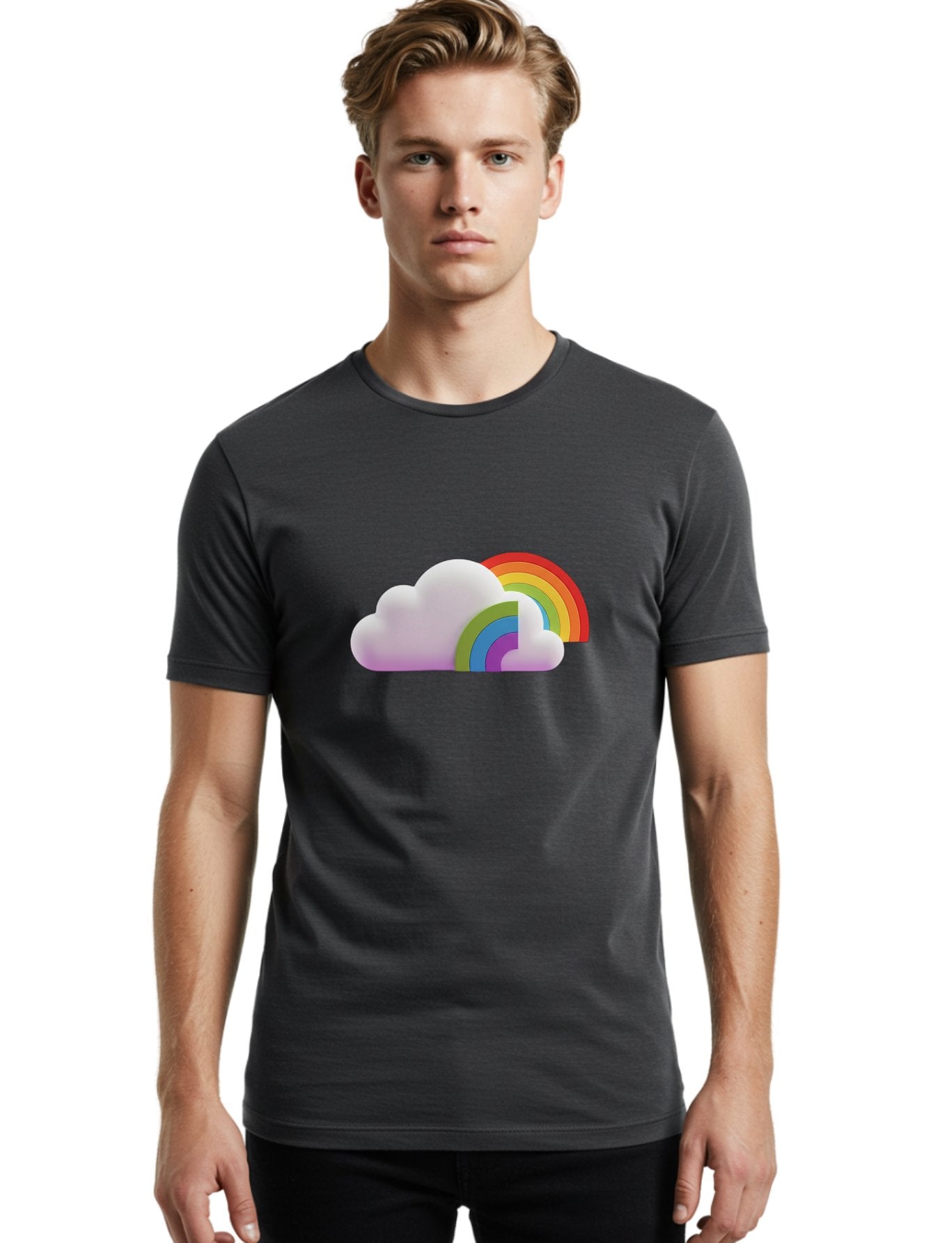 Cloud-And-Rainbow Men'S Graphic Tee, 100% Cotton, Comfortable Casual Summer Wear, Machine Washable, Vintage Camera, Old Camera, Antique Camera, Black Camera, Classic Photography, Photography Equipment, Nostalgic Device, Film Camera, Camera Art Bam046 17