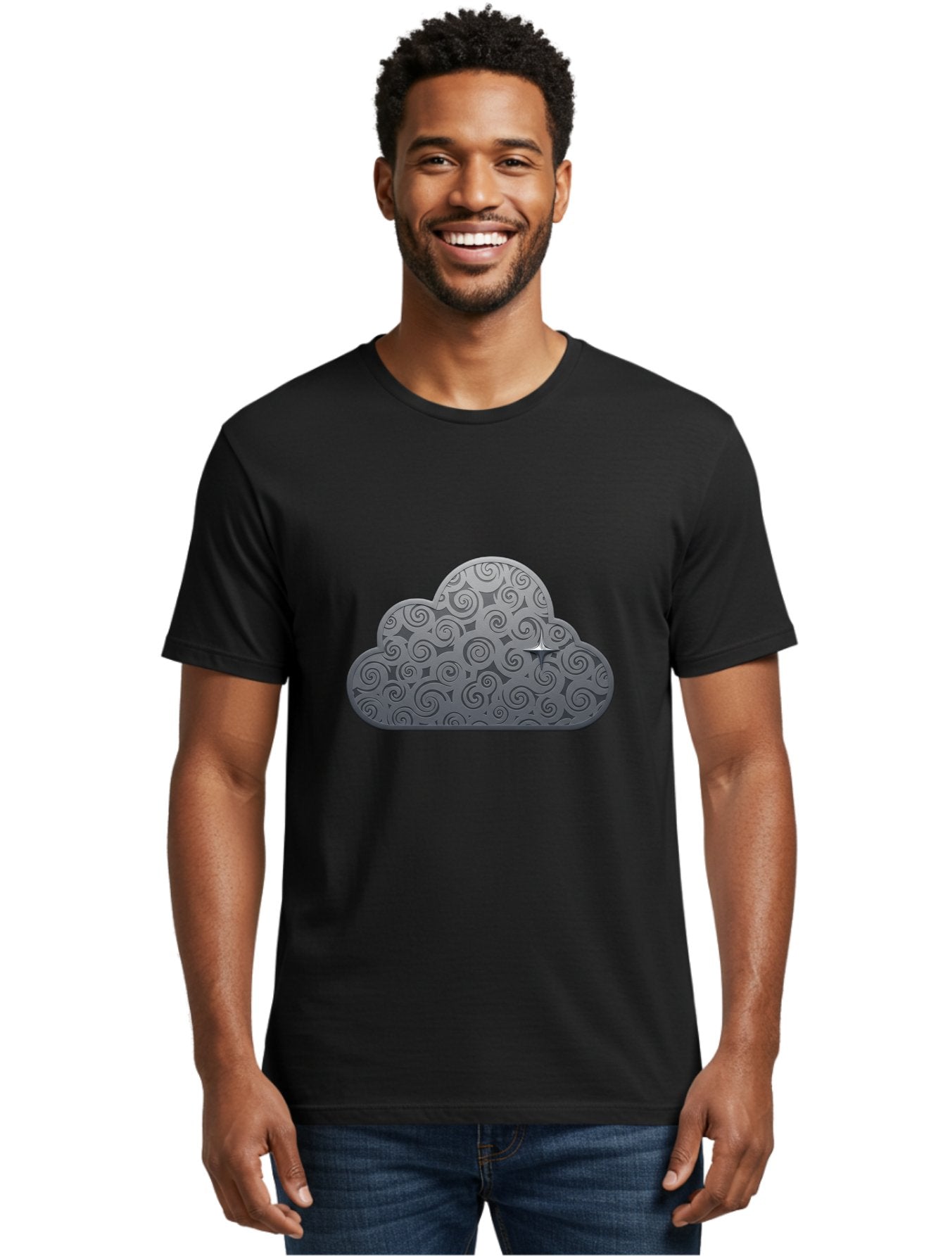 Cloud-Icon-1 Men'S Graphic Tee, 100% Cotton, Comfortable Casual Summer Wear, Machine Washable, Vintage Camera, Old Camera, Antique Camera, Black Camera, Classic Photography, Photography Equipment, Nostalgic Device, Film Camera, Camera Art Bam050 25