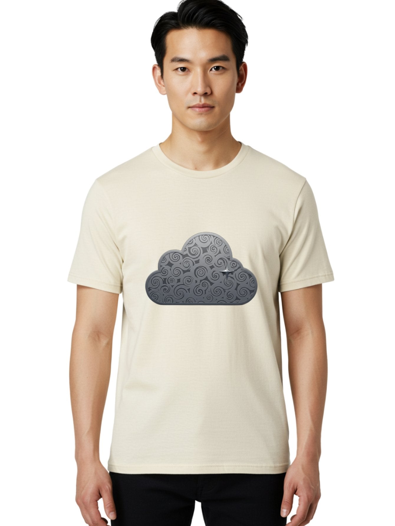 Cloud-Icon-1 Men'S Graphic Tee, 100% Cotton, Comfortable Casual Summer Wear, Machine Washable, Vintage Camera, Old Camera, Antique Camera, Black Camera, Classic Photography, Photography Equipment, Nostalgic Device, Film Camera, Camera Art Bam050 30