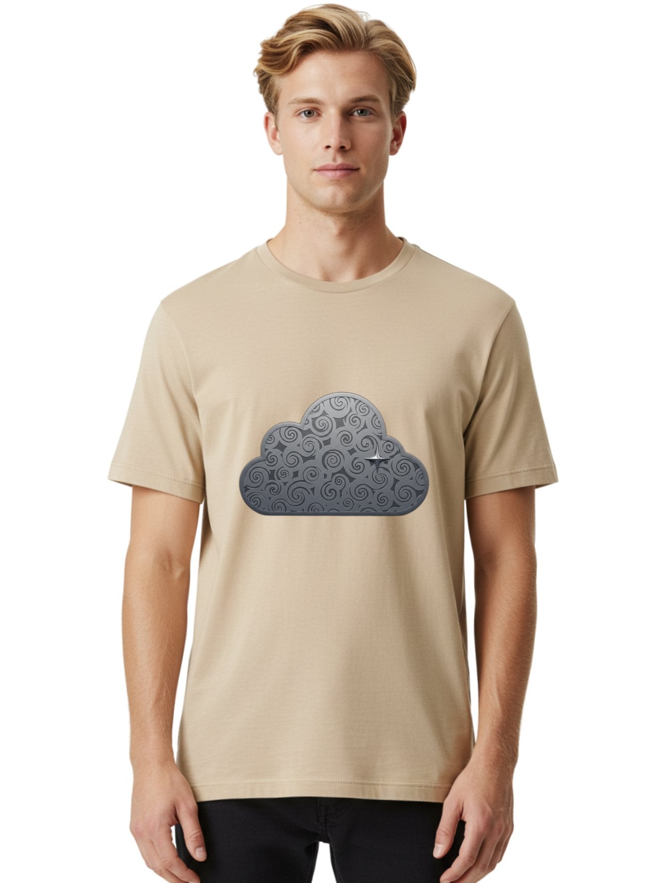 Cloud-Icon-1 Men'S Graphic Tee, 100% Cotton, Comfortable Casual Summer Wear, Machine Washable, Vintage Camera, Old Camera, Antique Camera, Black Camera, Classic Photography, Photography Equipment, Nostalgic Device, Film Camera, Camera Art Bam050 16