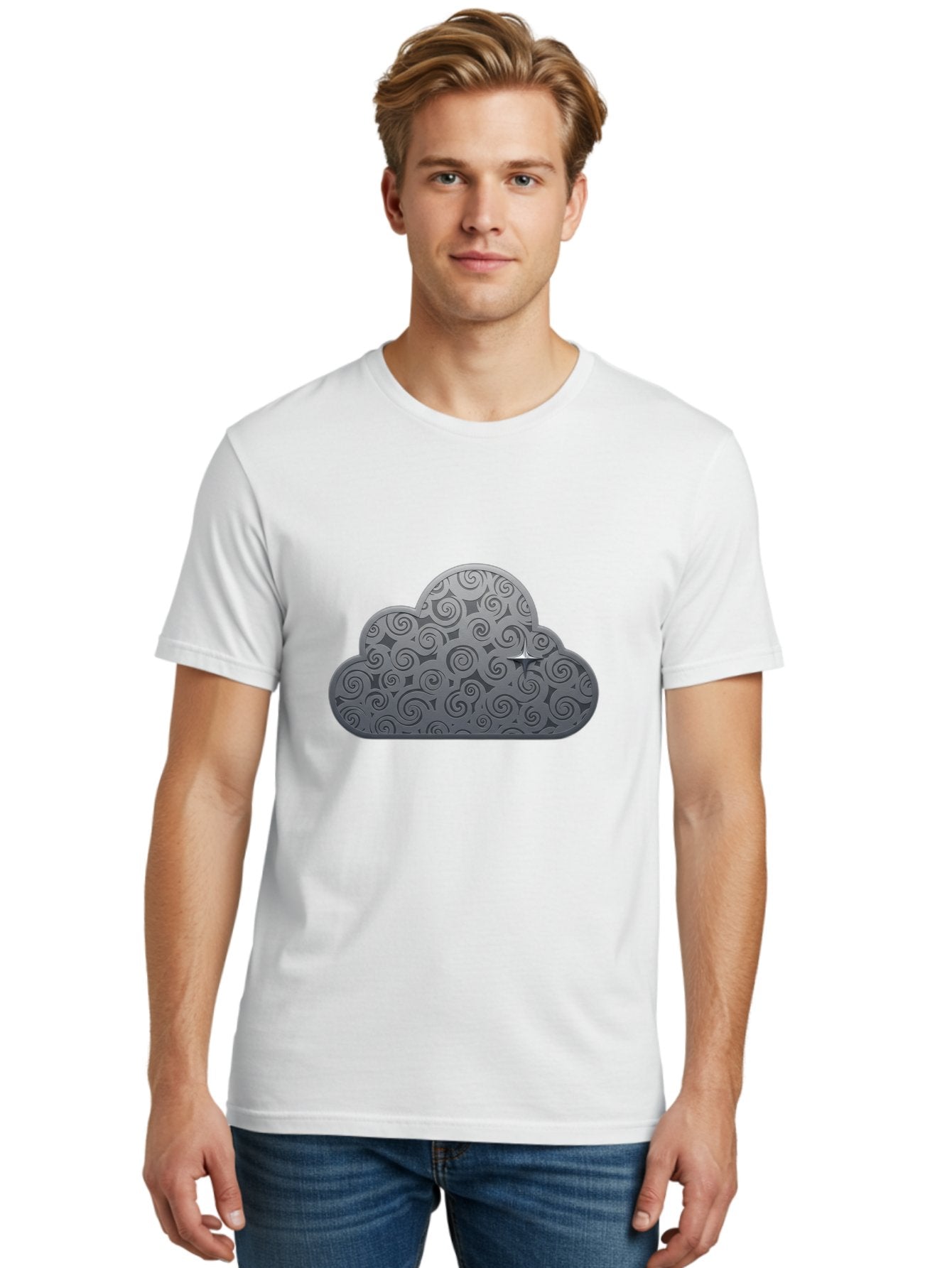 Cloud-Icon-1 Men'S Graphic Tee, 100% Cotton, Comfortable Casual Summer Wear, Machine Washable, Vintage Camera, Old Camera, Antique Camera, Black Camera, Classic Photography, Photography Equipment, Nostalgic Device, Film Camera, Camera Art Bam050 20
