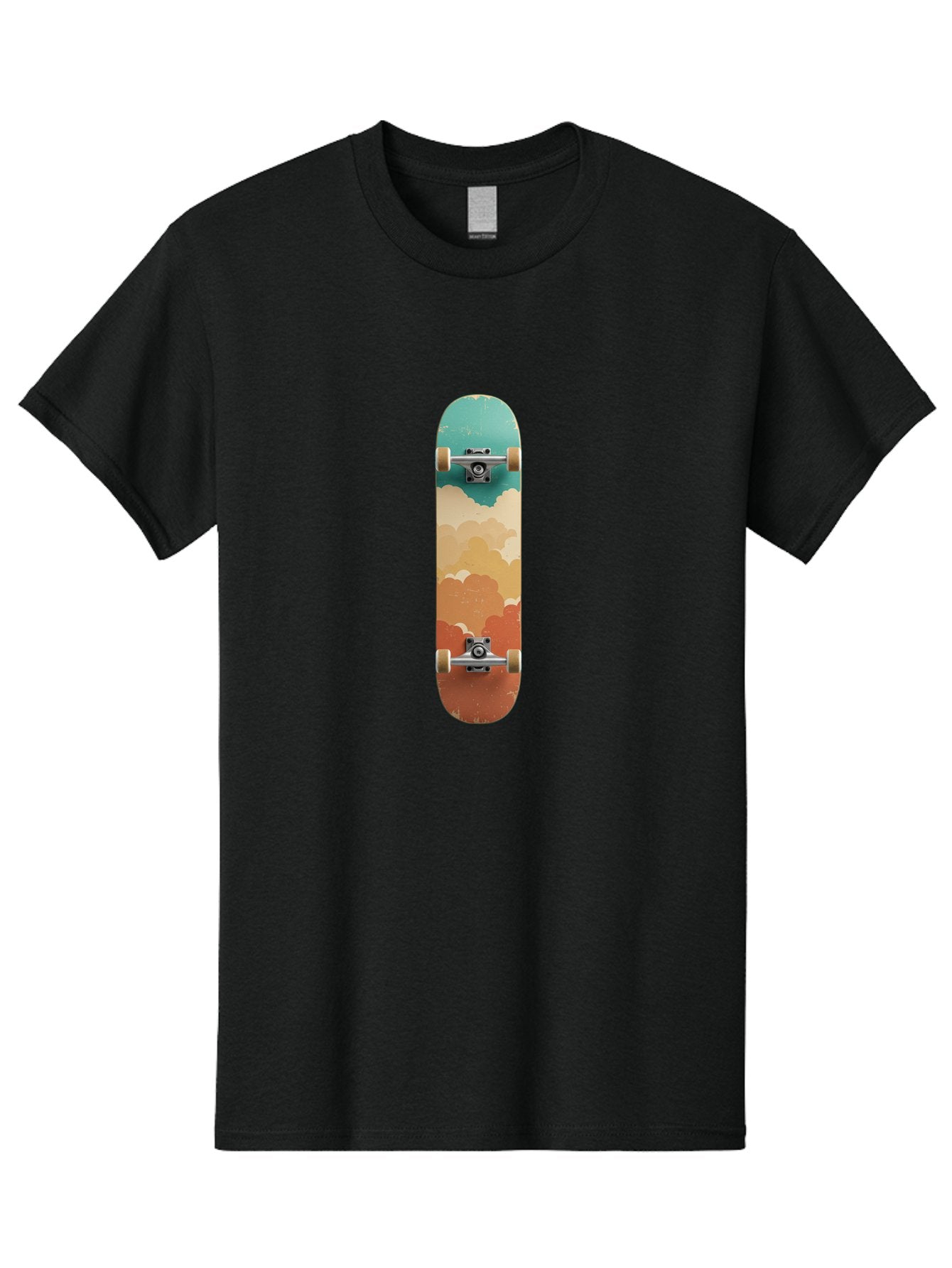 Cloud-Skateboard-2 Men'S Graphic Tee, 100% Cotton, Comfortable Casual Summer Wear, Machine Washable, Vintage Camera, Old Camera, Antique Camera, Black Camera, Classic Photography, Photography Equipment, Nostalgic Device, Film Camera, Bam055 13