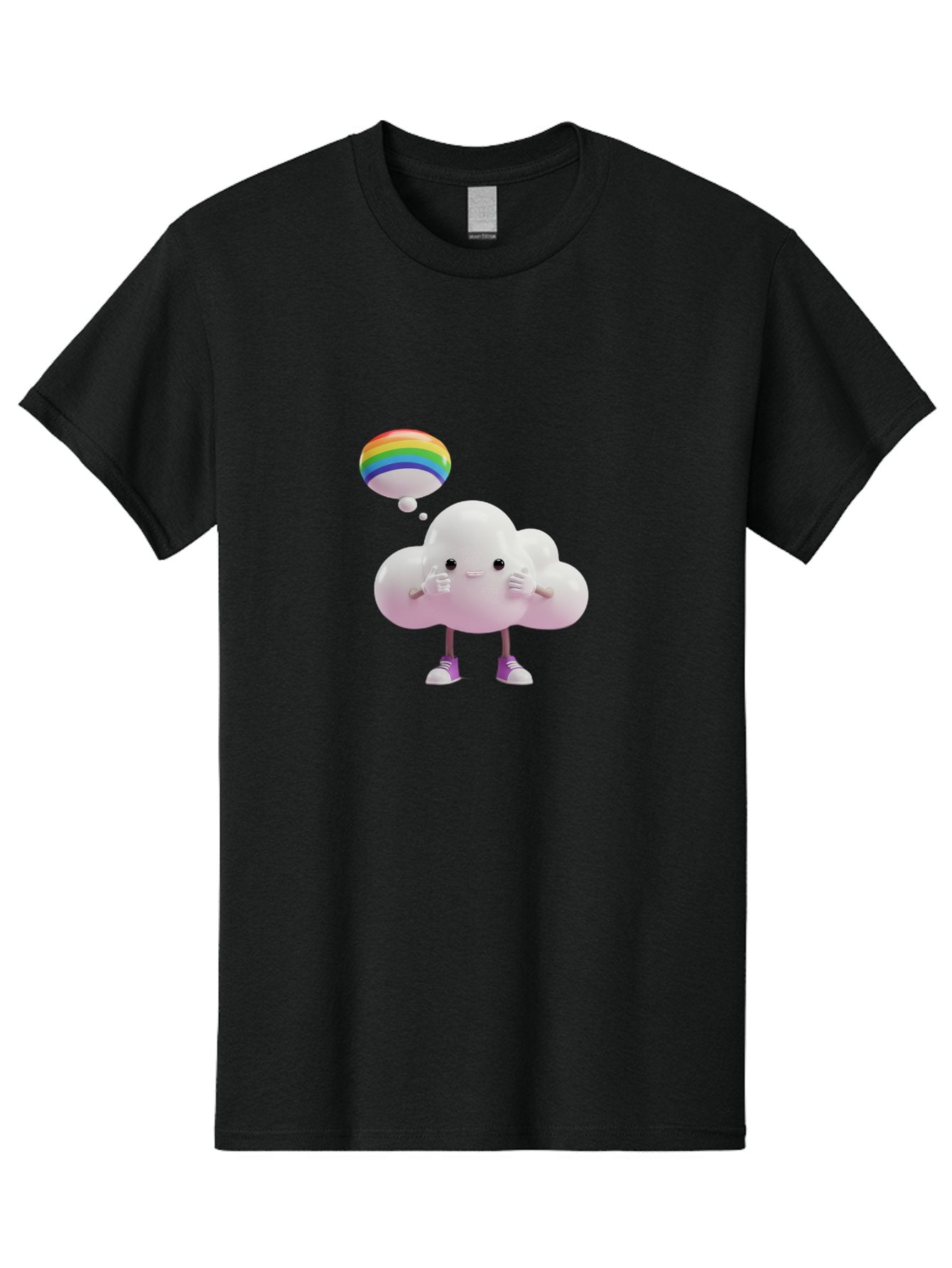 Cloud-With-Rainbow-Thought-Bubble Men'S Graphic Tee, 100% Cotton, Comfortable Casual Summer Wear, Machine Washable, Vintage Camera, Old Camera, Antique Camera, Black Camera, Classic Photography, Photography Equipment, Nostalgic Device, Bam059 7