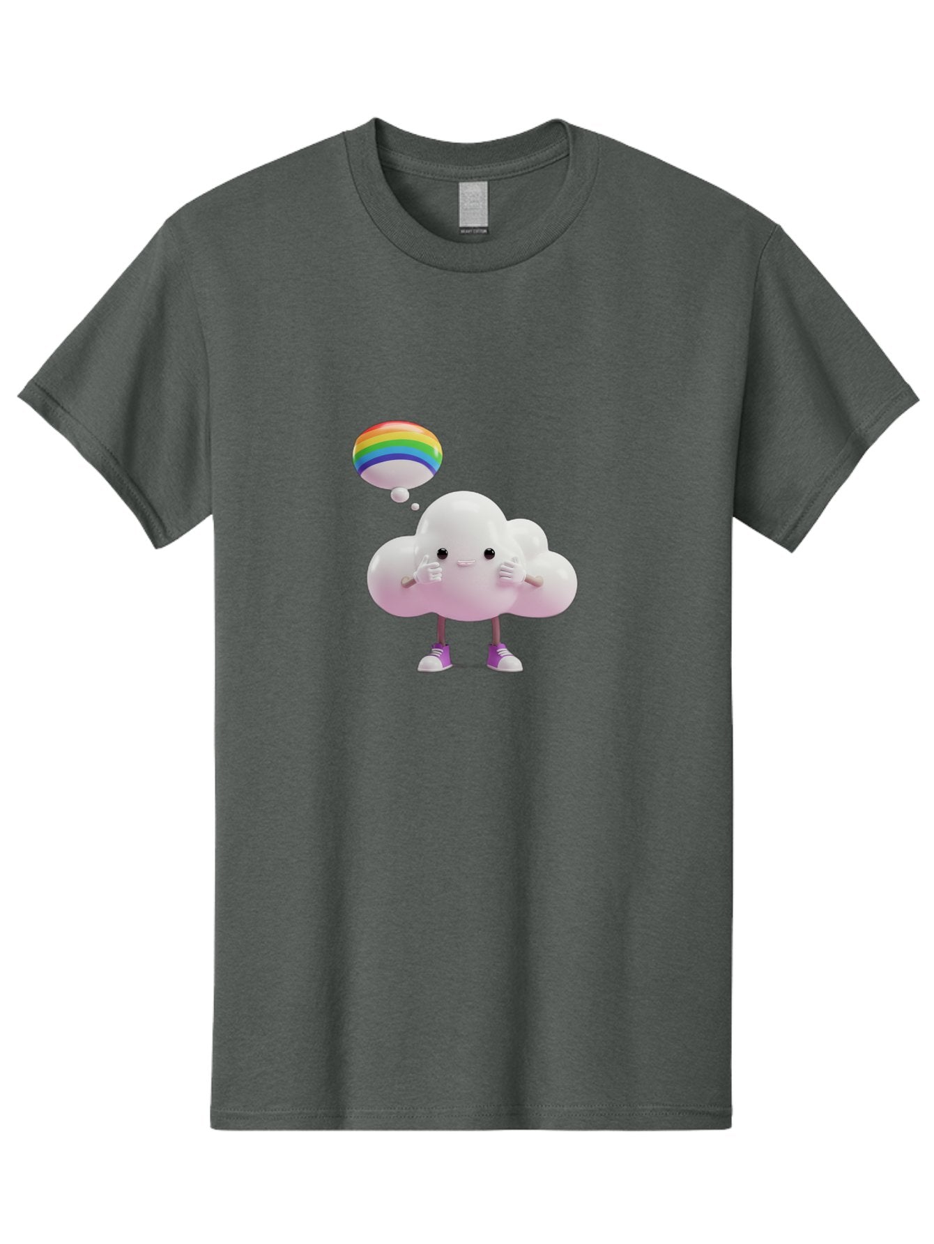 Cloud-With-Rainbow-Thought-Bubble Men'S Graphic Tee, 100% Cotton, Comfortable Casual Summer Wear, Machine Washable, Vintage Camera, Old Camera, Antique Camera, Black Camera, Classic Photography, Photography Equipment, Nostalgic Device, Bam059