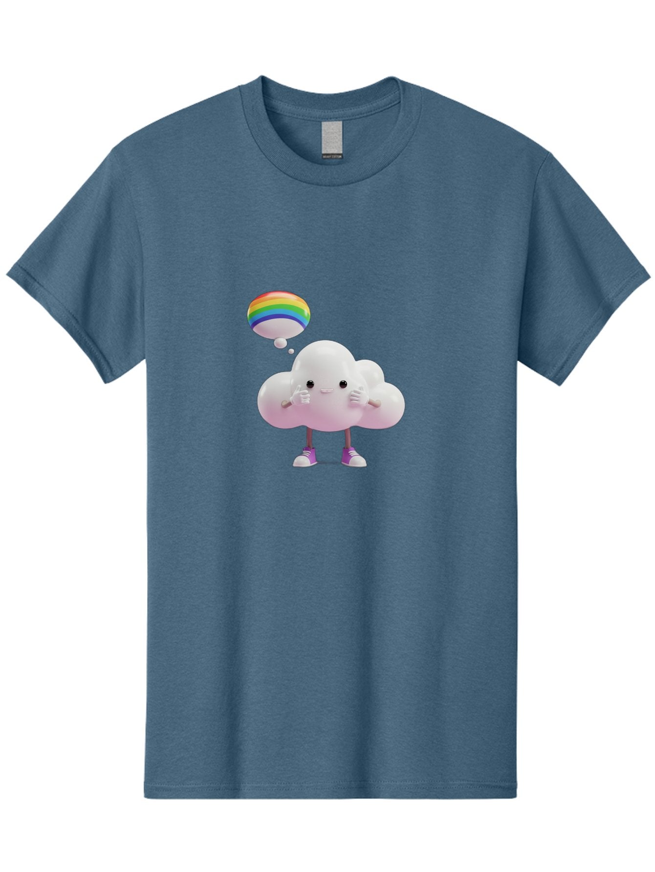 Cloud-With-Rainbow-Thought-Bubble Men'S Graphic Tee, 100% Cotton, Comfortable Casual Summer Wear, Machine Washable, Vintage Camera, Old Camera, Antique Camera, Black Camera, Classic Photography, Photography Equipment, Nostalgic Device, Bam059