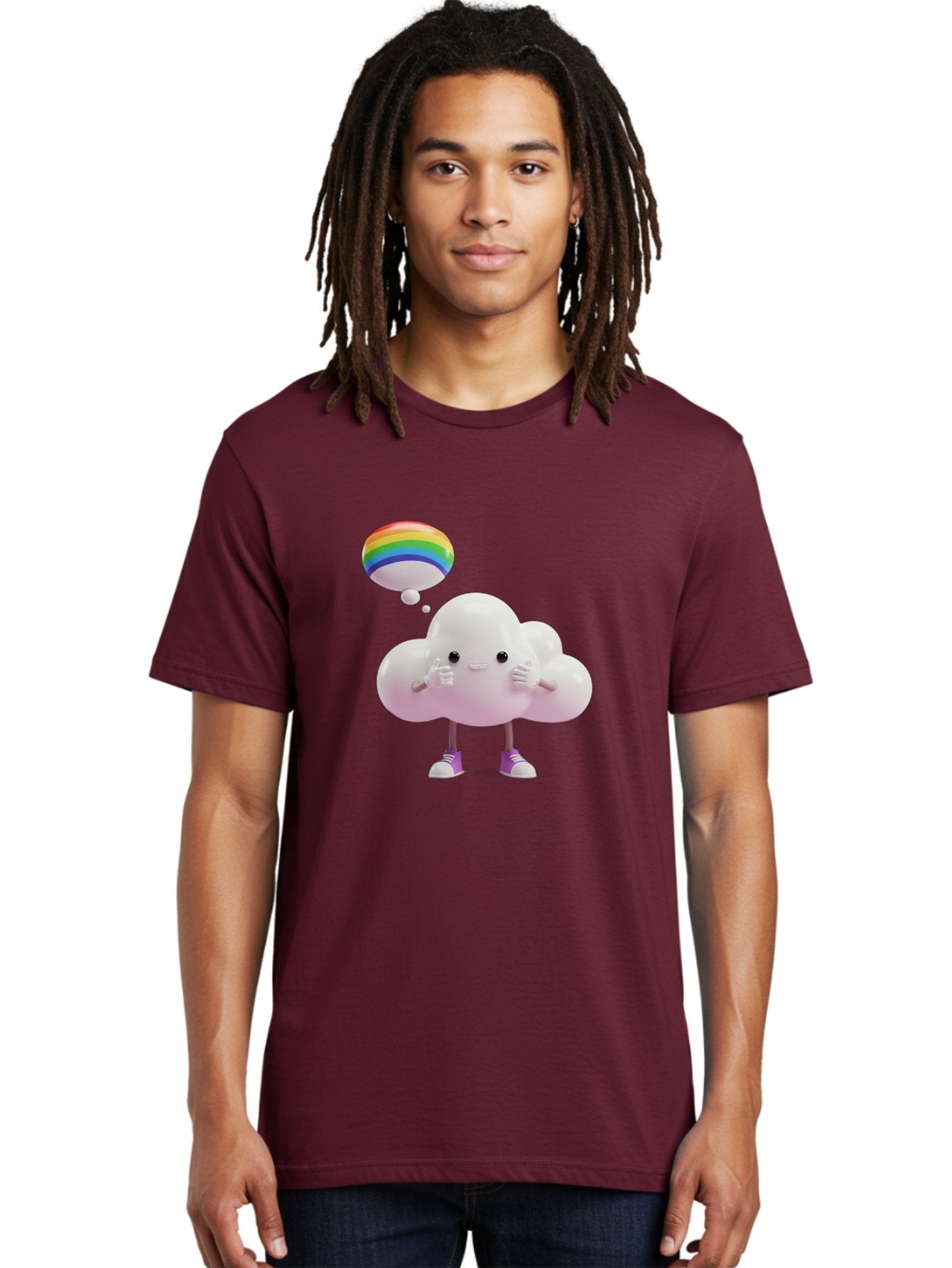 Cloud-With-Rainbow-Thought-Bubble Men'S Graphic Tee, 100% Cotton, Comfortable Casual Summer Wear, Machine Washable, Vintage Camera, Old Camera, Antique Camera, Black Camera, Classic Photography, Photography Equipment, Nostalgic Device, Bam059 27
