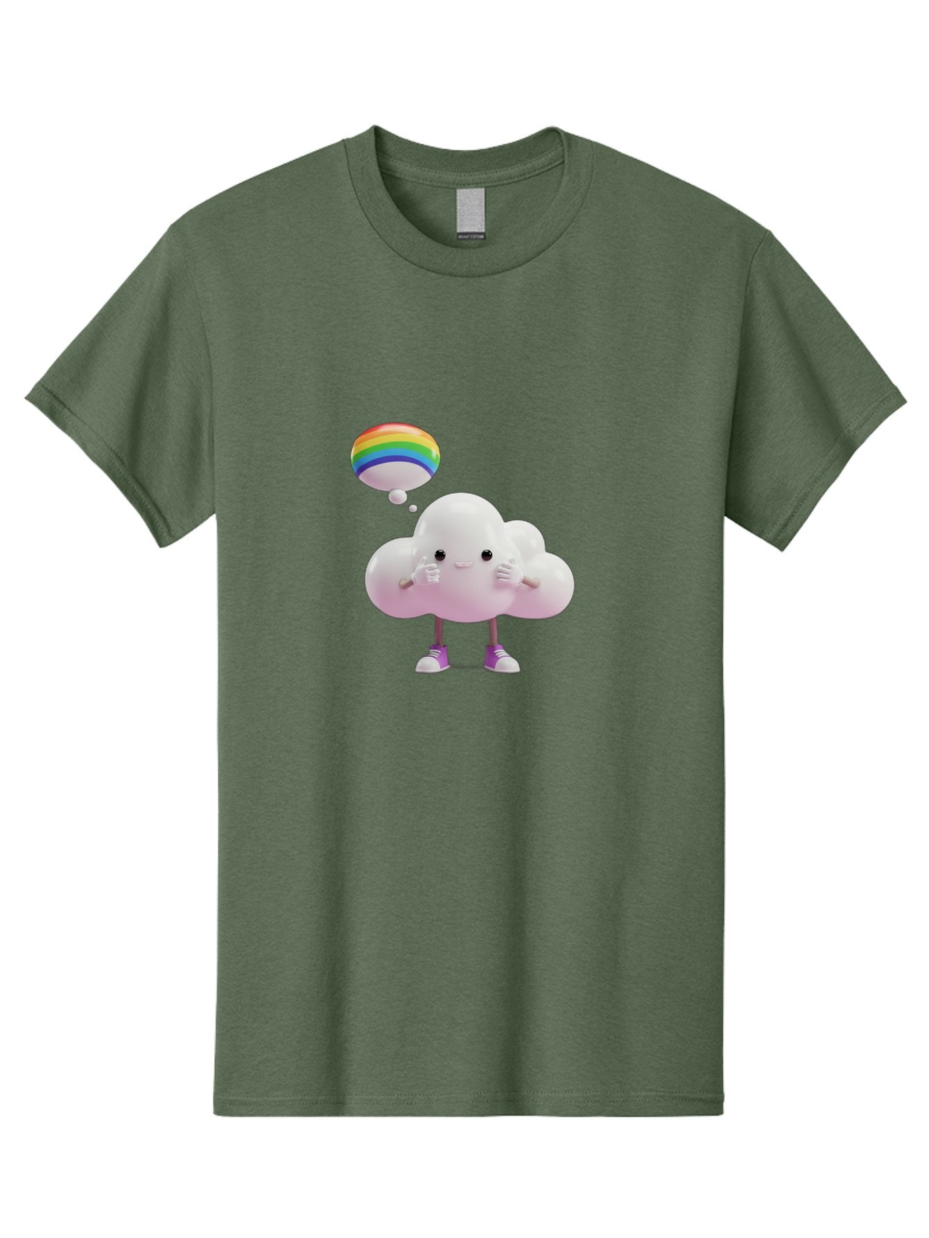 Cloud-With-Rainbow-Thought-Bubble Men'S Graphic Tee, 100% Cotton, Comfortable Casual Summer Wear, Machine Washable, Vintage Camera, Old Camera, Antique Camera, Black Camera, Classic Photography, Photography Equipment, Nostalgic Device, Bam059 5