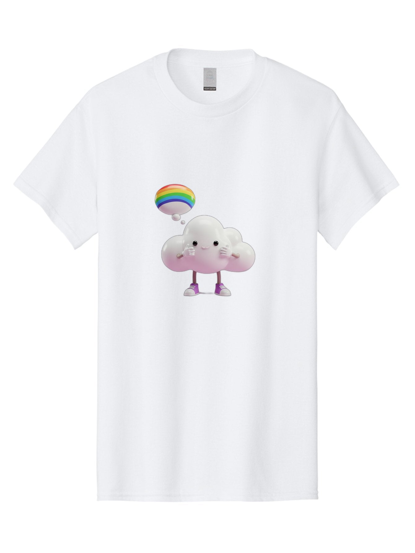 Cloud-With-Rainbow-Thought-Bubble Men'S Graphic Tee, 100% Cotton, Comfortable Casual Summer Wear, Machine Washable, Vintage Camera, Old Camera, Antique Camera, Black Camera, Classic Photography, Photography Equipment, Nostalgic Device, Bam059 4