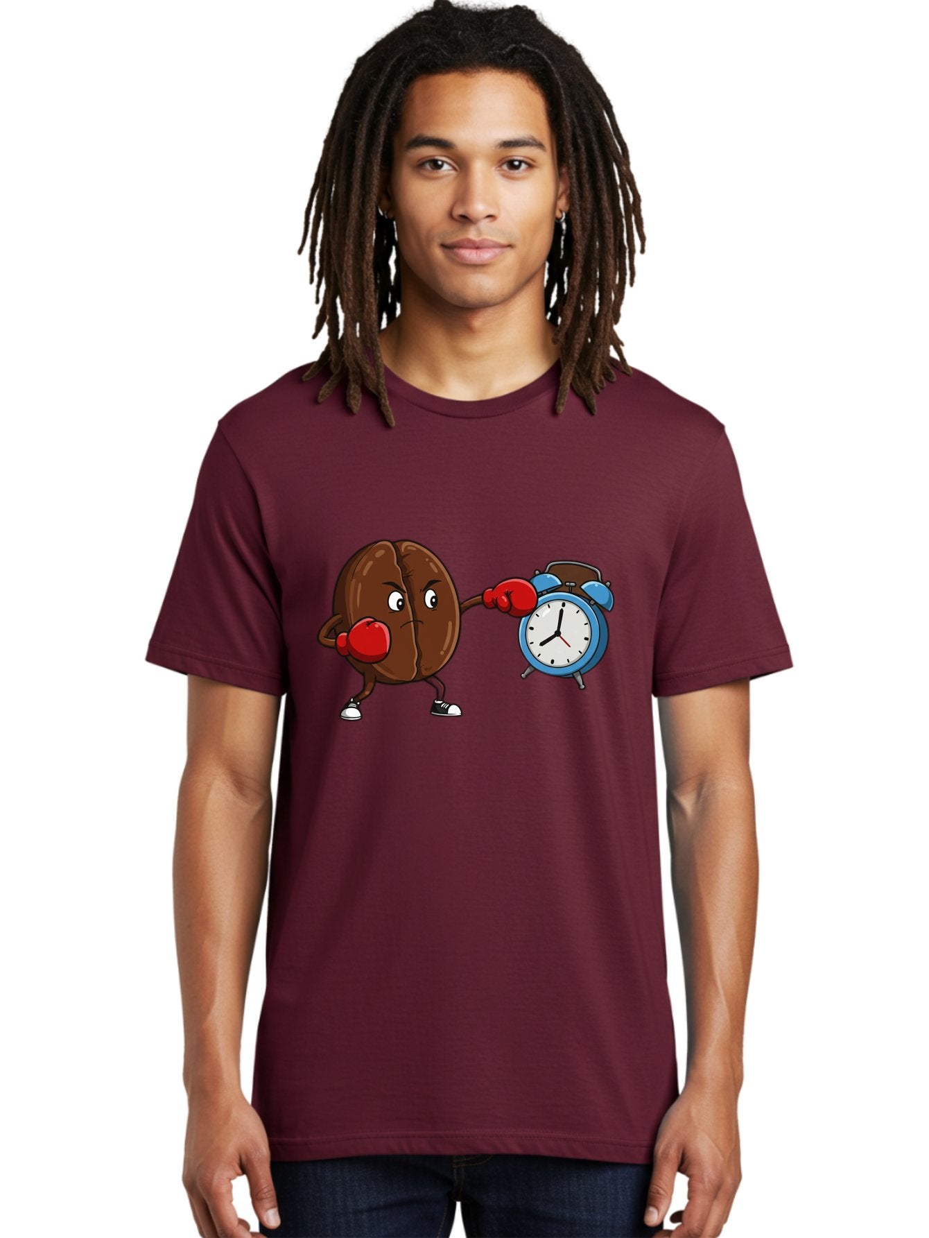 Coffee-Bean-Boxing-Alarm-Clock Men'S Graphic Tee, 100% Cotton, Comfortable Casual Summer Wear, Machine Washable, Vintage Camera, Old Camera, Antique Camera, Black Camera, Classic Photography, Photography Equipment, Nostalgic Device, Bam072 20