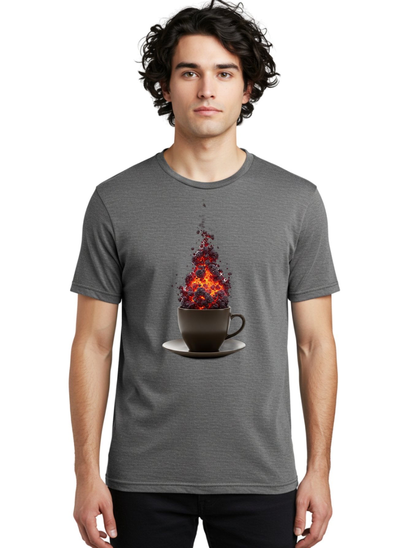 Coffee-Cup-Erupting Men'S Graphic Tee, 100% Cotton, Comfortable Casual Summer Wear, Machine Washable, Vintage Camera, Old Camera, Antique Camera, Black Camera, Classic Photography, Photography Equipment, Nostalgic Device, Film Camera, Bam081 27