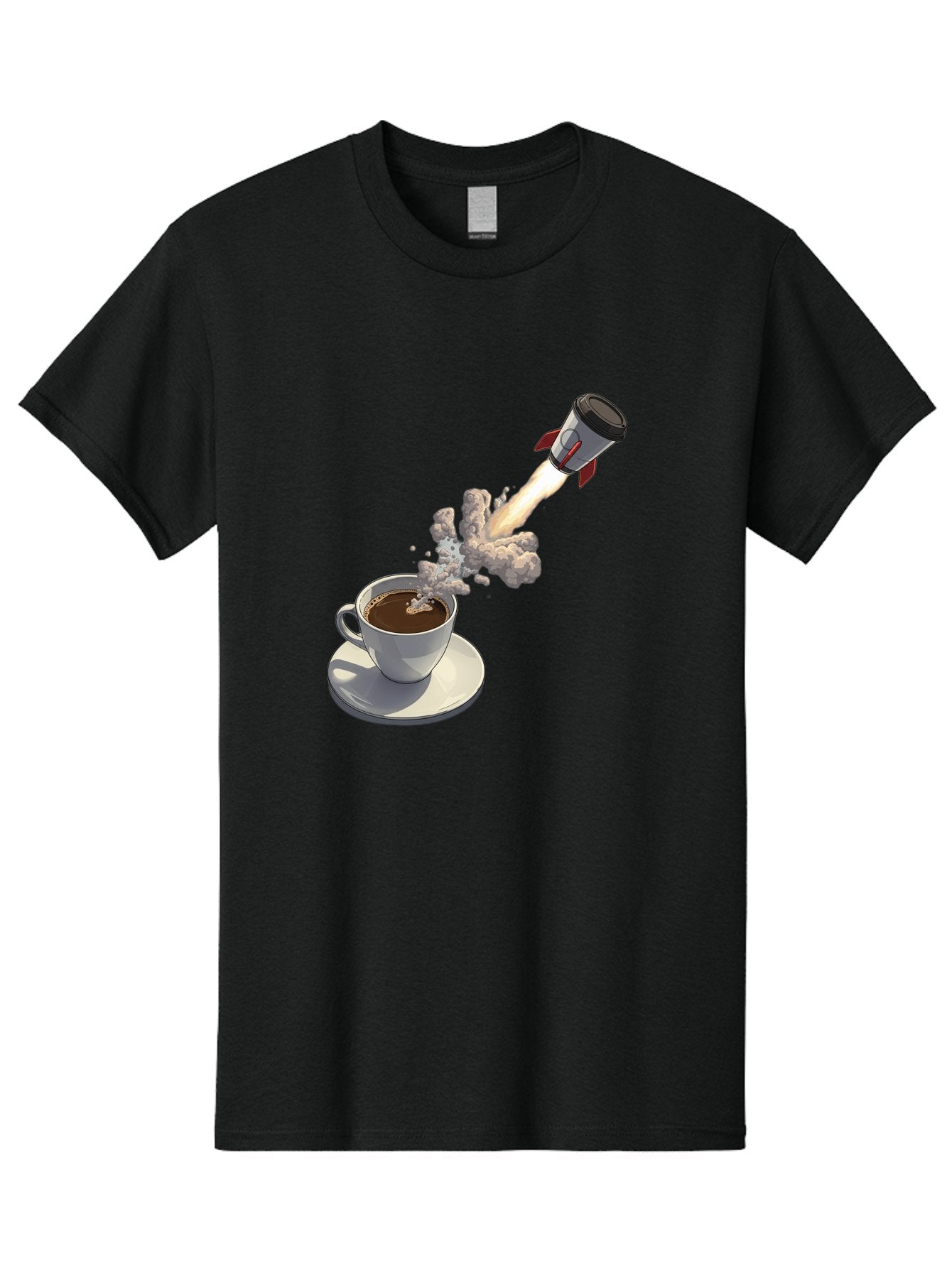 Coffee-Cup-Rocket Men'S Graphic Tee, 100% Cotton, Comfortable Casual Summer Wear, Machine Washable, Vintage Camera, Old Camera, Antique Camera, Black Camera, Classic Photography, Photography Equipment, Nostalgic Device, Film Camera, Camera Art Bam082 14