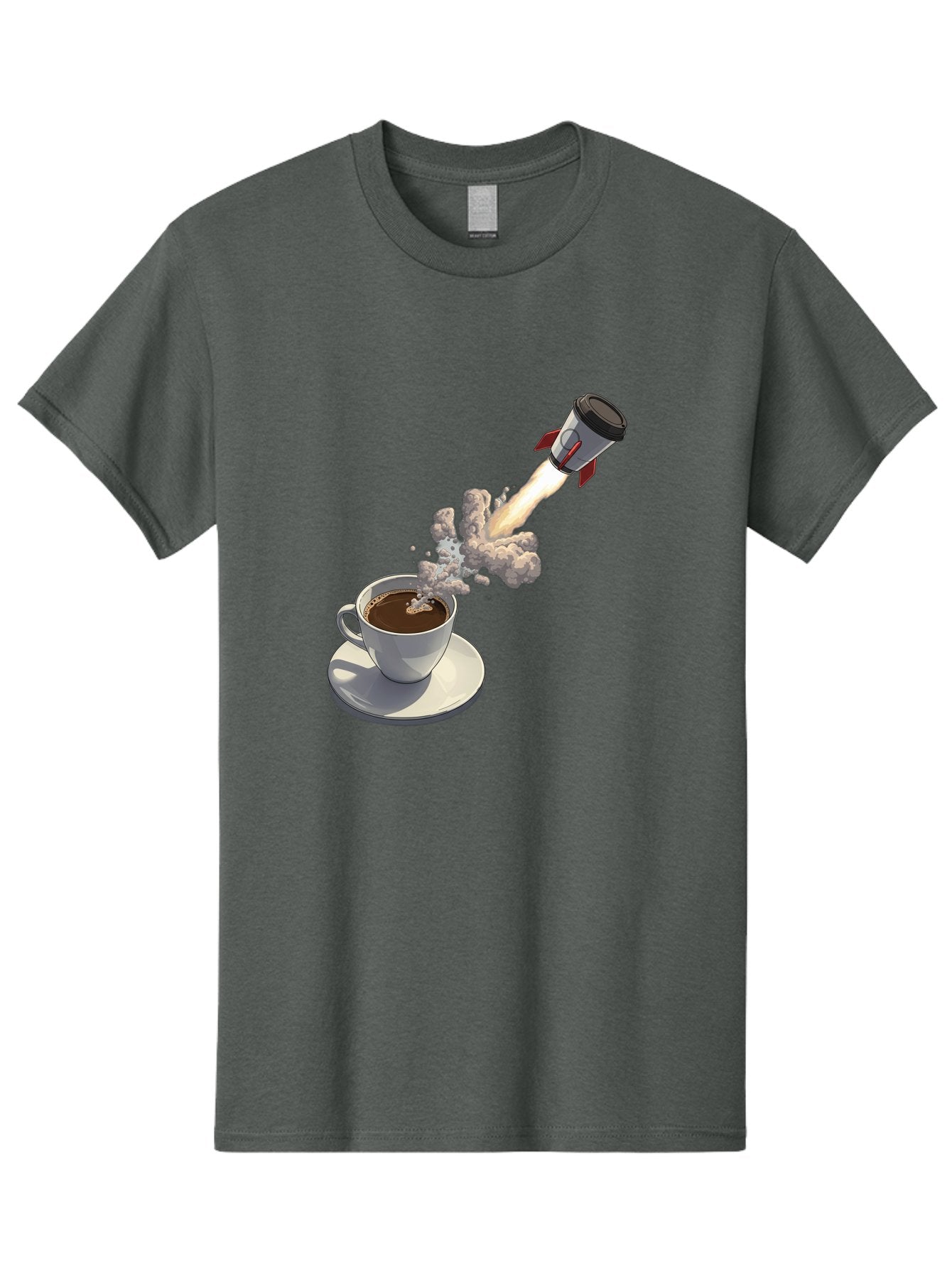 Coffee-Cup-Rocket Men'S Graphic Tee, 100% Cotton, Comfortable Casual Summer Wear, Machine Washable, Vintage Camera, Old Camera, Antique Camera, Black Camera, Classic Photography, Photography Equipment, Nostalgic Device, Film Camera, Camera Art Bam082 15