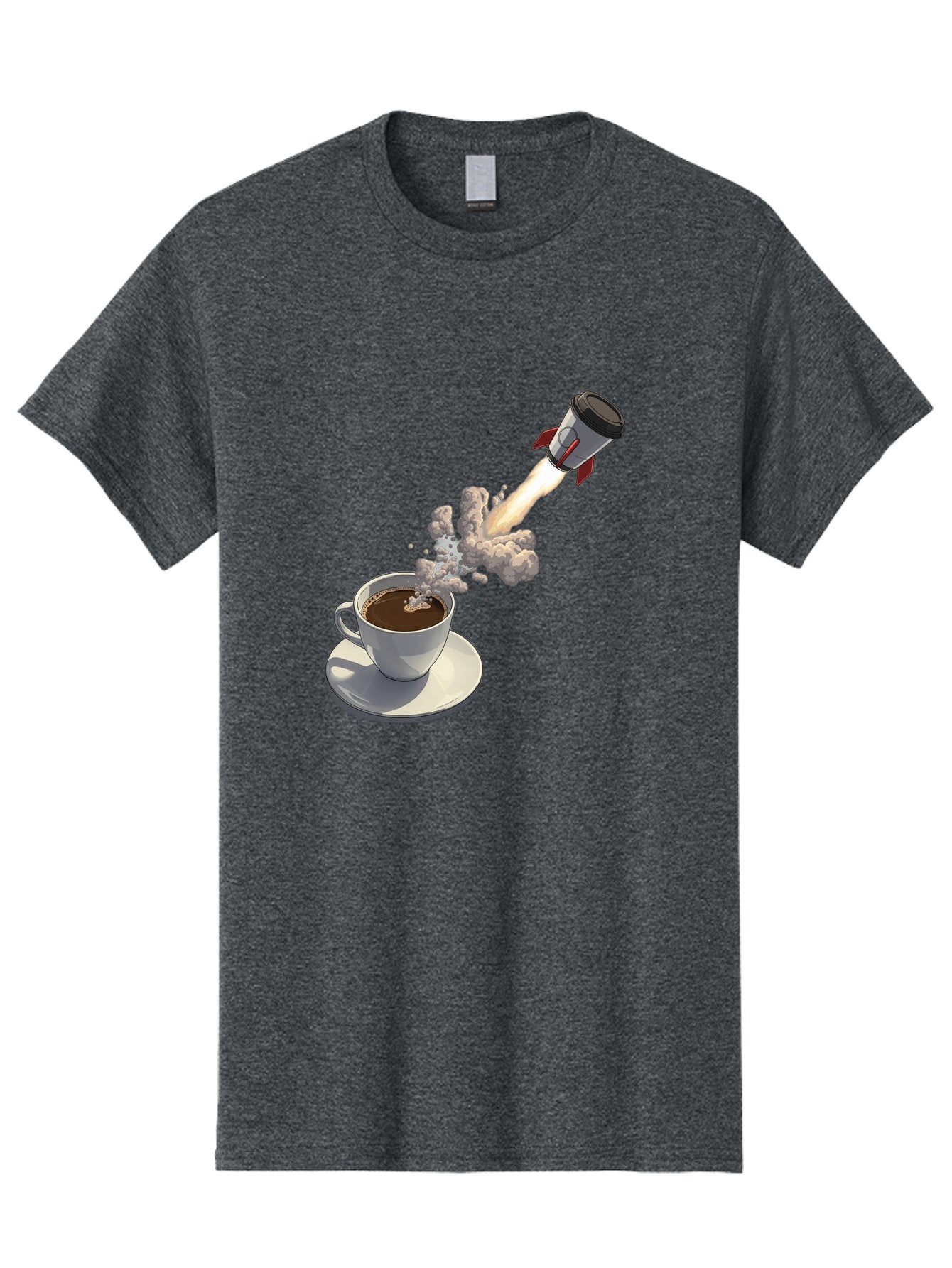 Coffee-Cup-Rocket Men'S Graphic Tee, 100% Cotton, Comfortable Casual Summer Wear, Machine Washable, Vintage Camera, Old Camera, Antique Camera, Black Camera, Classic Photography, Photography Equipment, Nostalgic Device, Film Camera, Camera Art Bam082