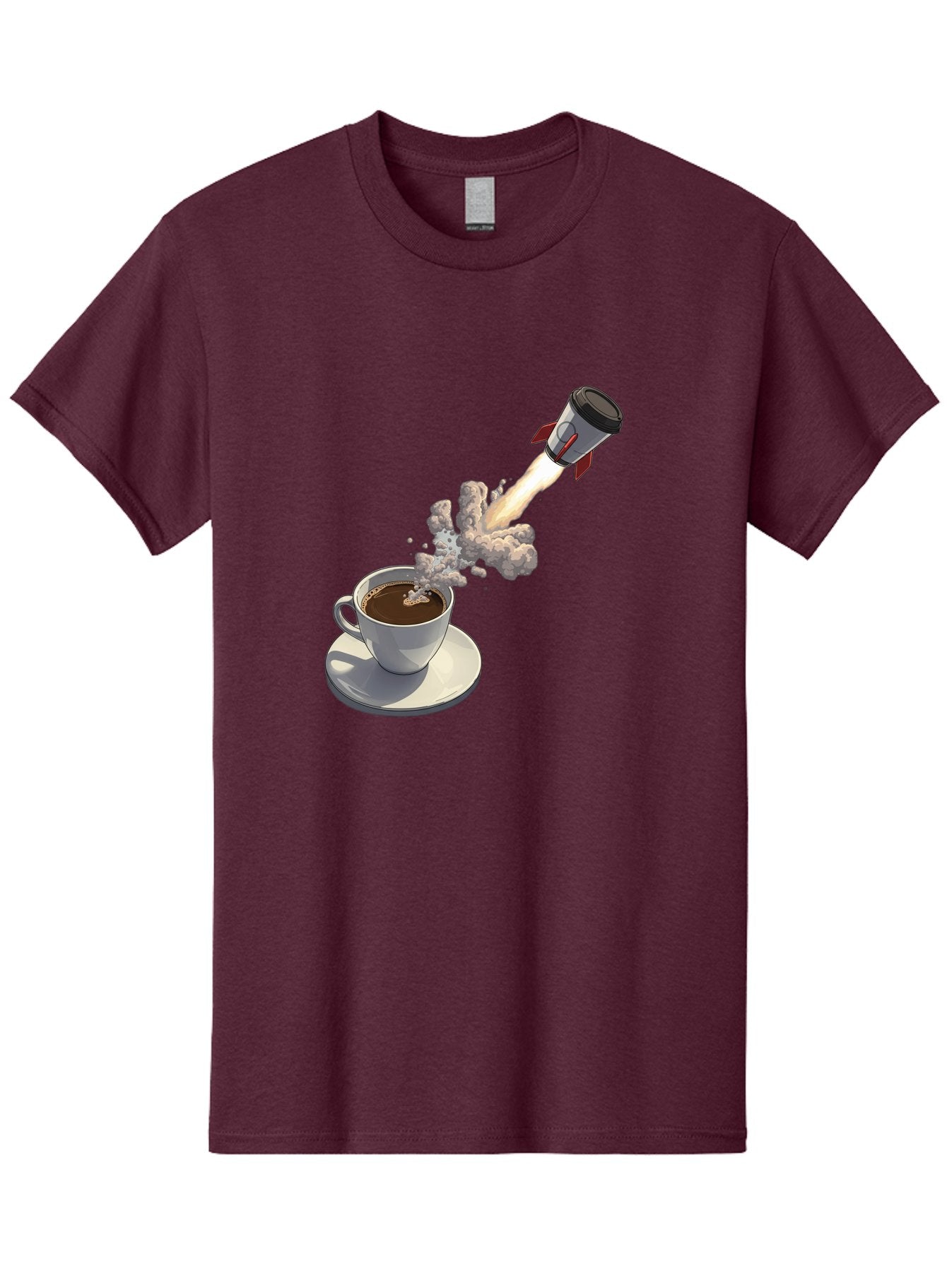 Coffee-Cup-Rocket Men'S Graphic Tee, 100% Cotton, Comfortable Casual Summer Wear, Machine Washable, Vintage Camera, Old Camera, Antique Camera, Black Camera, Classic Photography, Photography Equipment, Nostalgic Device, Film Camera, Camera Art Bam082