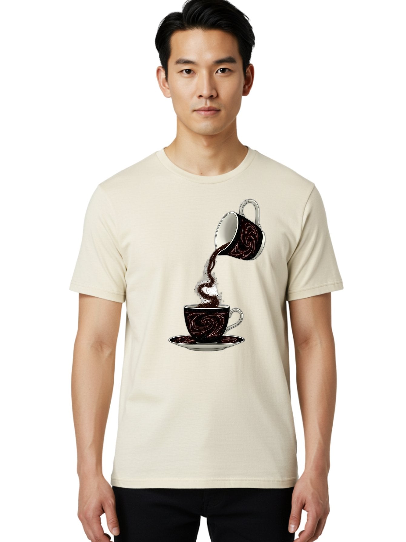 Coffee-Pouring Men'S Graphic Tee, 100% Cotton, Comfortable Casual Summer Wear, Machine Washable, Vintage Camera, Old Camera, Antique Camera, Black Camera, Classic Photography, Photography Equipment, Nostalgic Device, Film Camera, Camera Art Bam084 17
