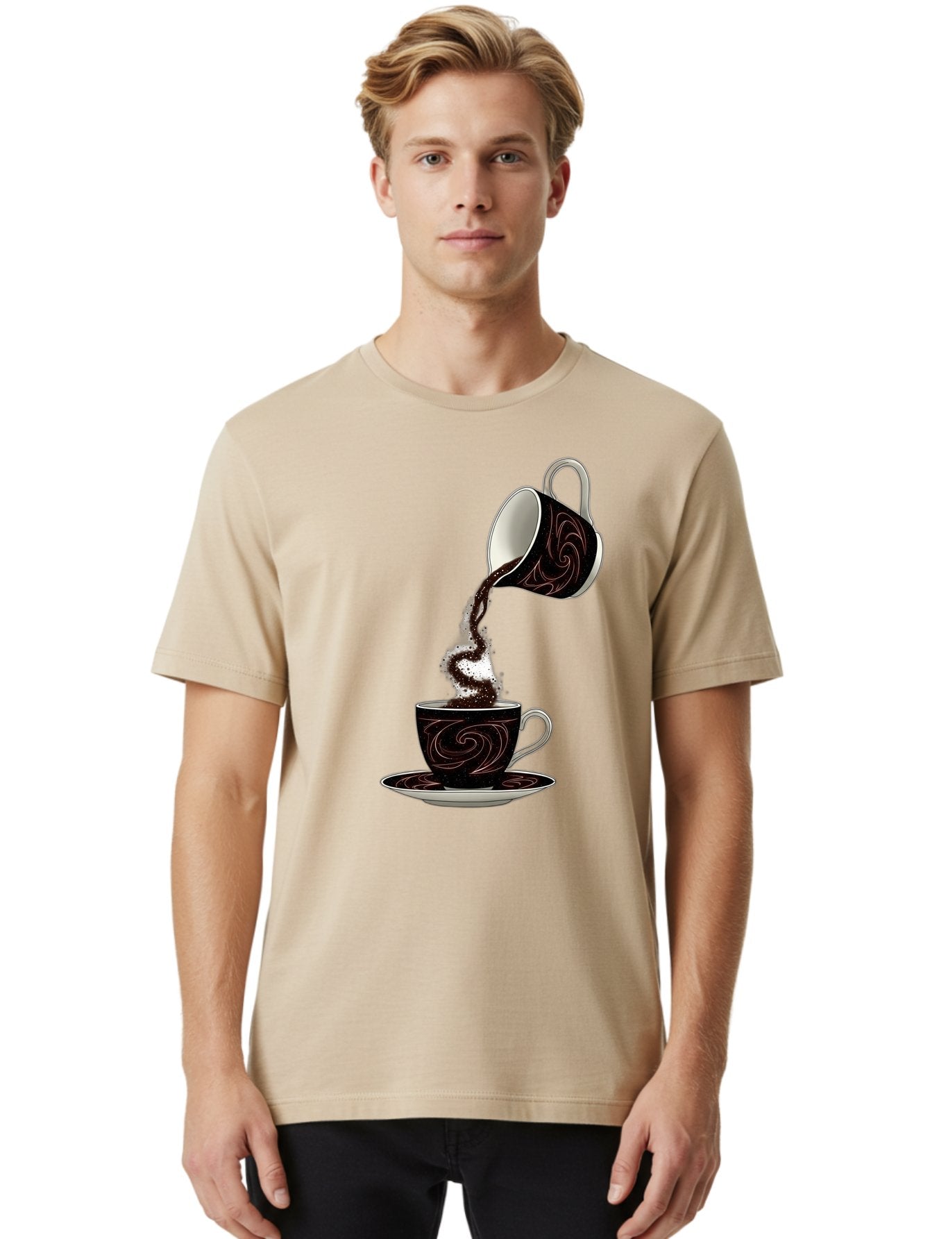 Coffee-Pouring Men'S Graphic Tee, 100% Cotton, Comfortable Casual Summer Wear, Machine Washable, Vintage Camera, Old Camera, Antique Camera, Black Camera, Classic Photography, Photography Equipment, Nostalgic Device, Film Camera, Camera Art Bam084 21