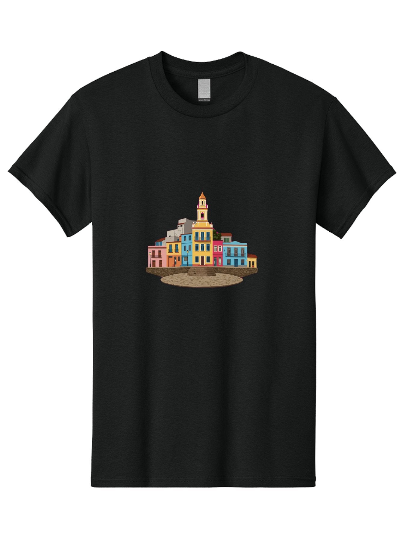 Colorful-Buildings Men'S Graphic Tee, 100% Cotton, Comfortable Casual Summer Wear, Machine Washable, Vintage Camera, Old Camera, Antique Camera, Black Camera, Classic Photography, Photography Equipment, Nostalgic Device, Film Camera, Bam095 11