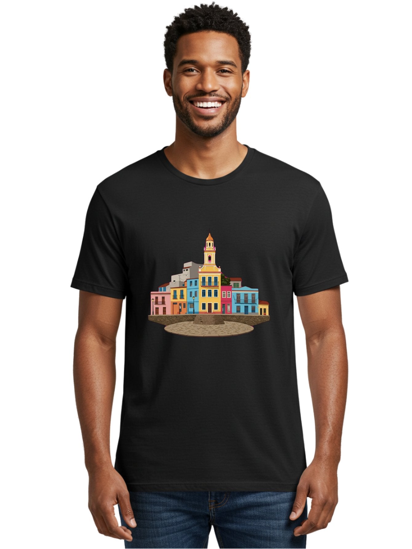 Colorful-Buildings Men'S Graphic Tee, 100% Cotton, Comfortable Casual Summer Wear, Machine Washable, Vintage Camera, Old Camera, Antique Camera, Black Camera, Classic Photography, Photography Equipment, Nostalgic Device, Film Camera, Bam095 27