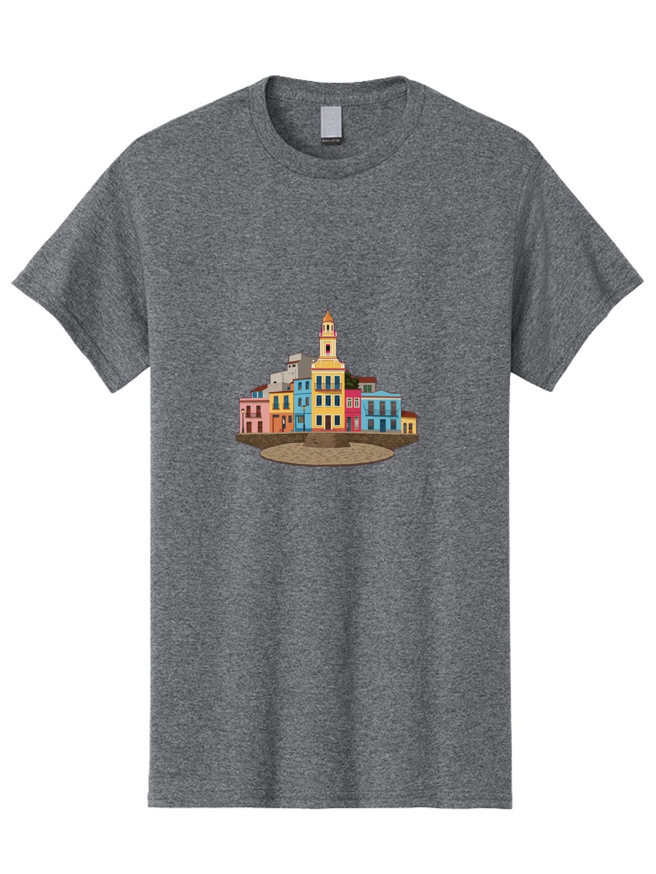 Colorful-Buildings Men'S Graphic Tee, 100% Cotton, Comfortable Casual Summer Wear, Machine Washable, Vintage Camera, Old Camera, Antique Camera, Black Camera, Classic Photography, Photography Equipment, Nostalgic Device, Film Camera, Bam095