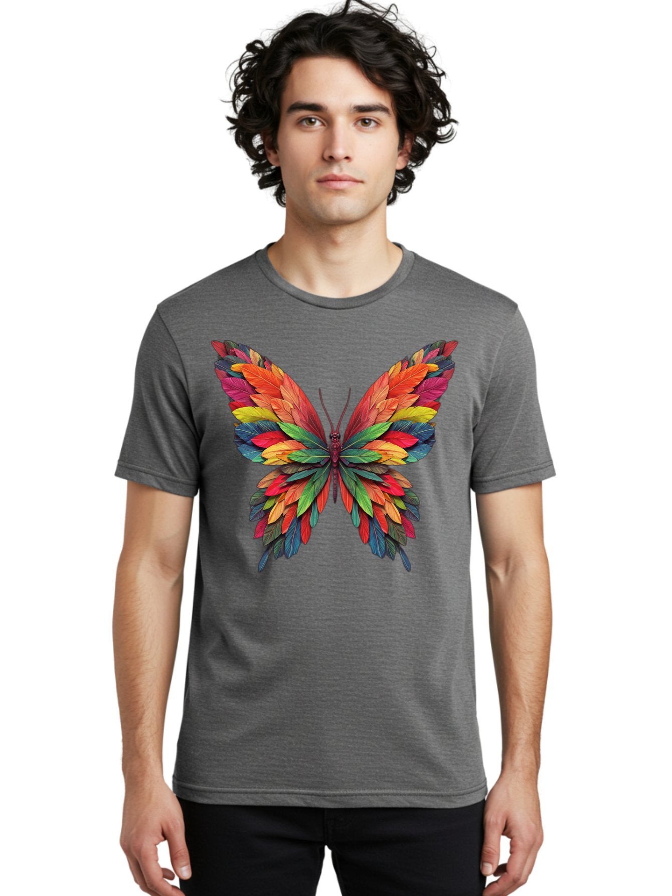 Colorful-Butterfly Men'S Graphic Tee, 100% Cotton, Comfortable Casual Summer Wear, Machine Washable, Vintage Camera, Old Camera, Antique Camera, Black Camera, Classic Photography, Photography Equipment, Nostalgic Device, Film Camera, Bam096 25